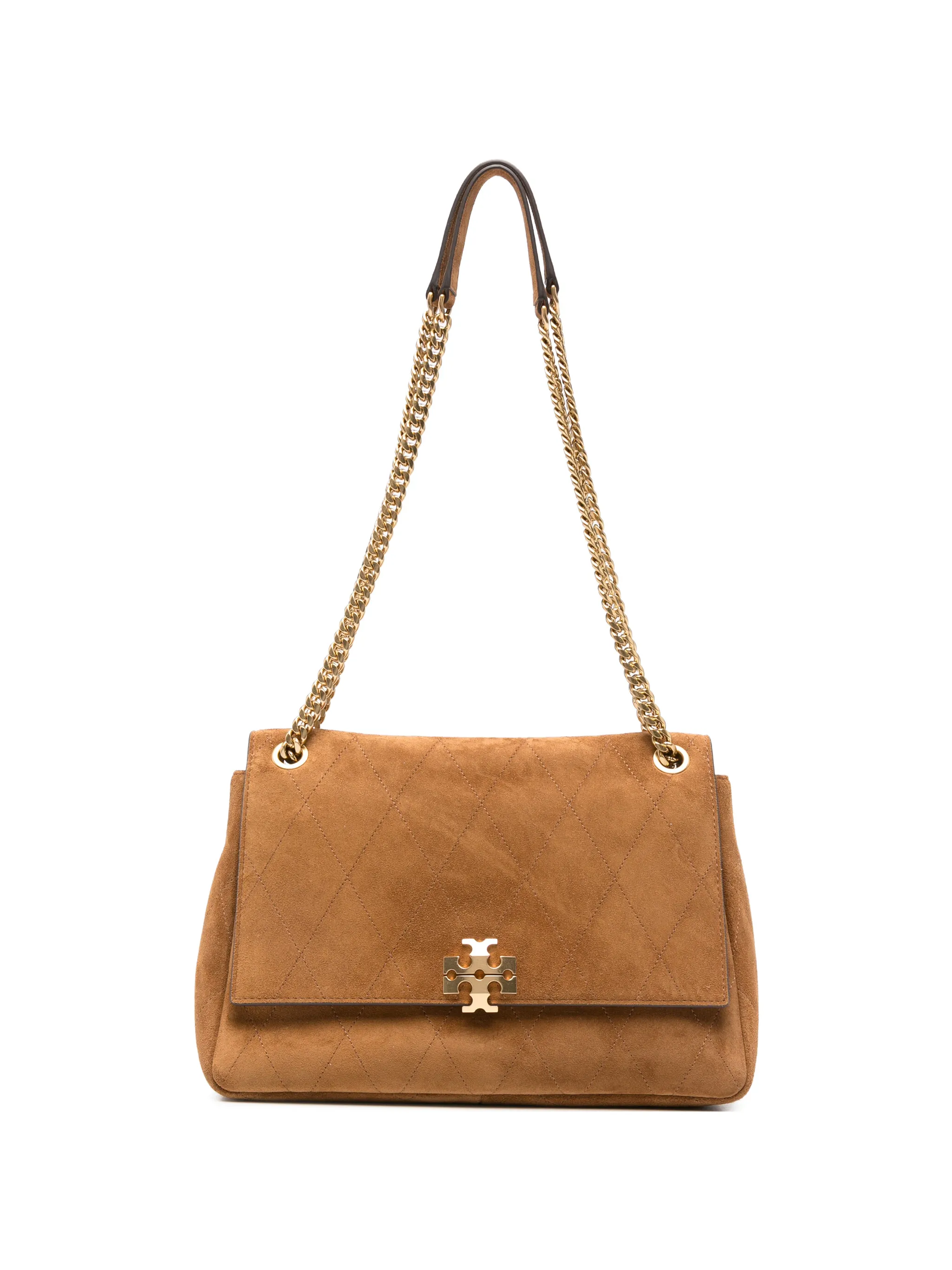 Charlie quilted suede shoulder bag