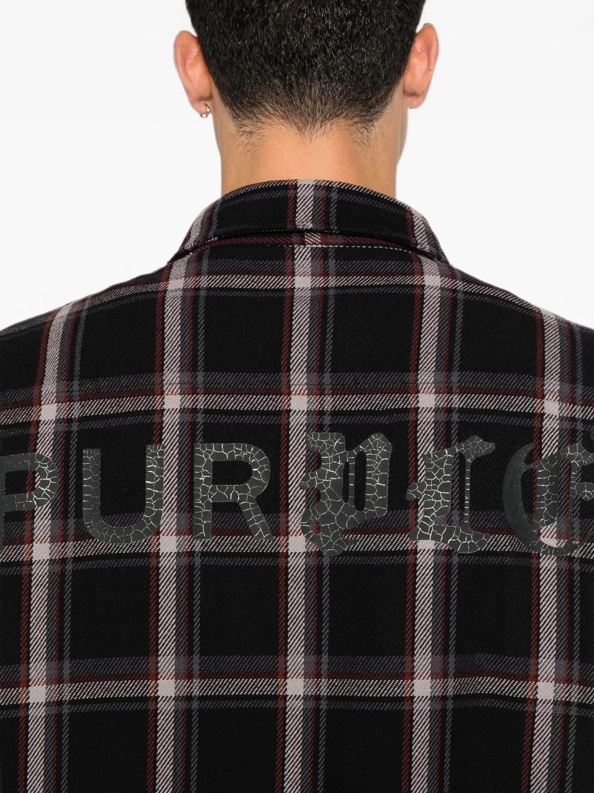 check-pattern cotton shirt