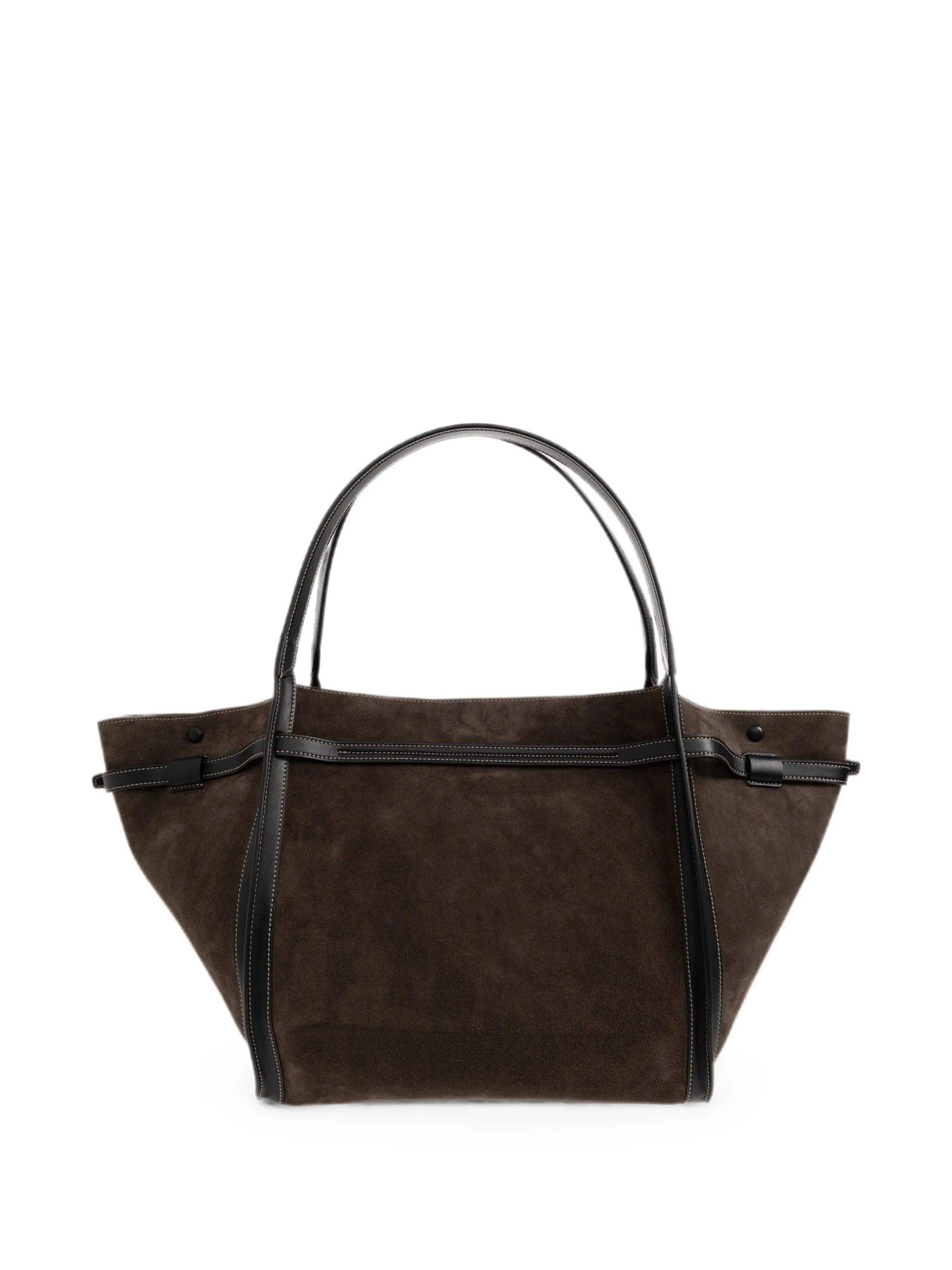 T Signature shopping bag in suede medium