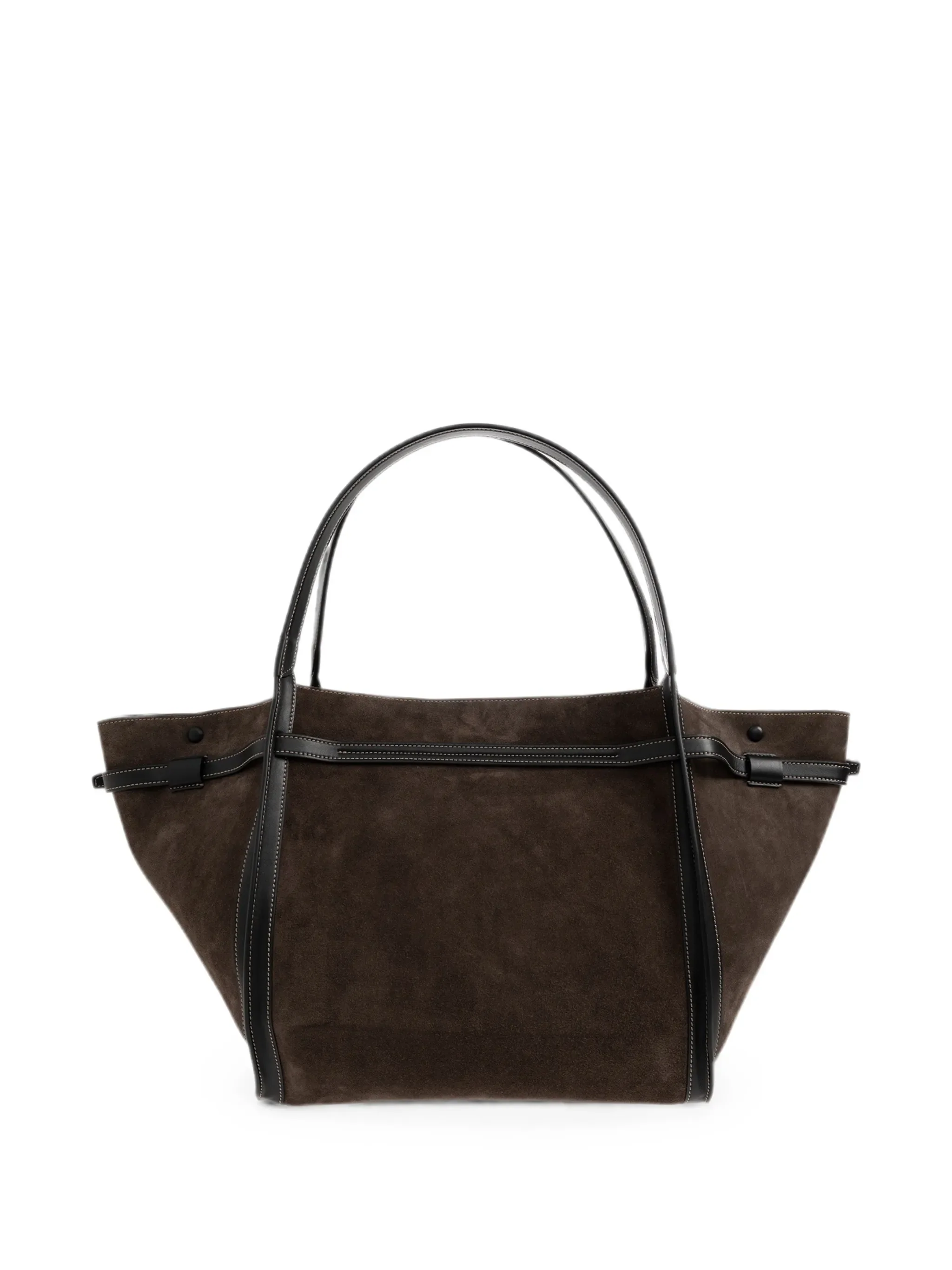 T Signature shopping bag in suede medium