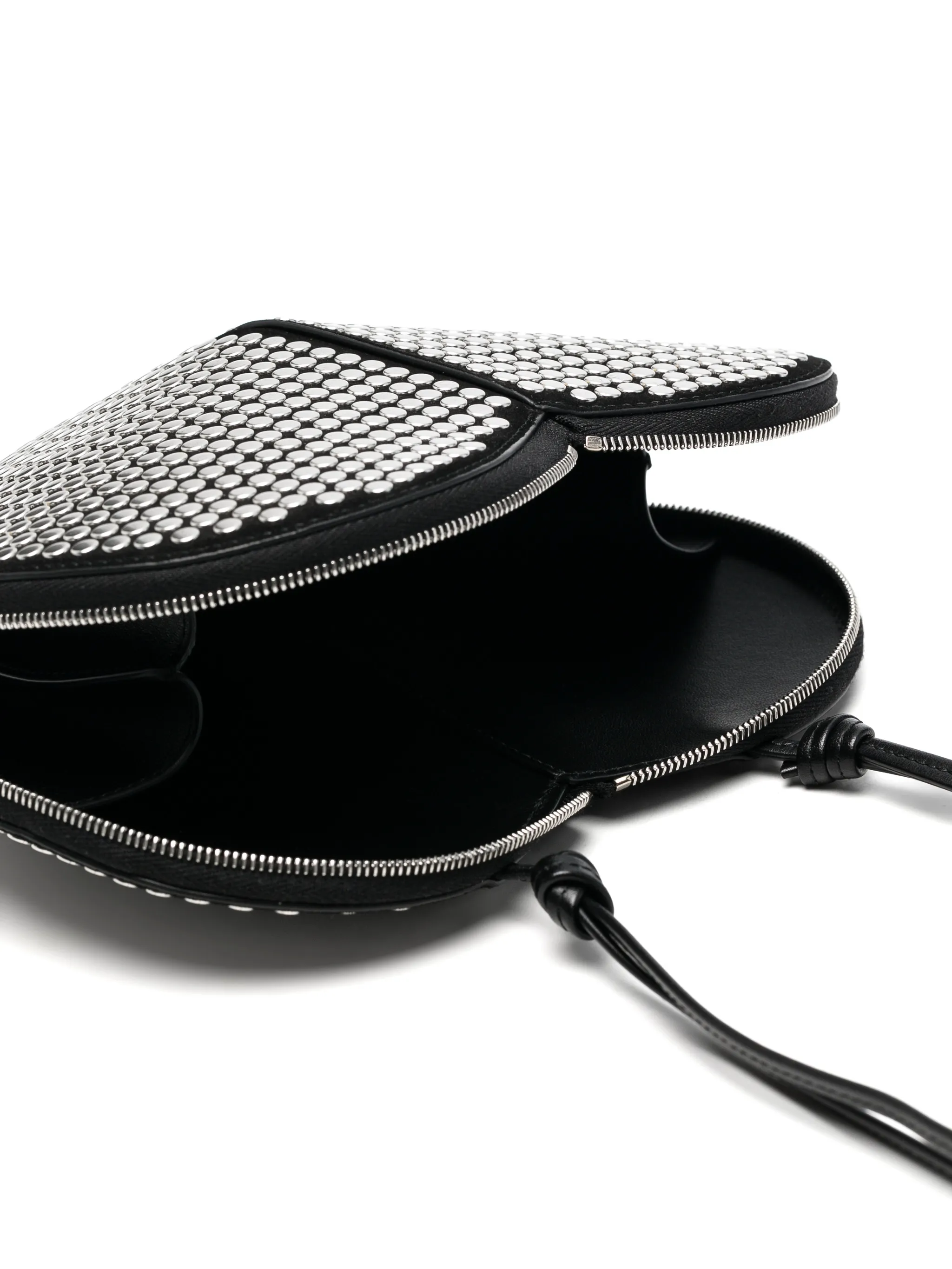 Coeur studded suede crossbody bag