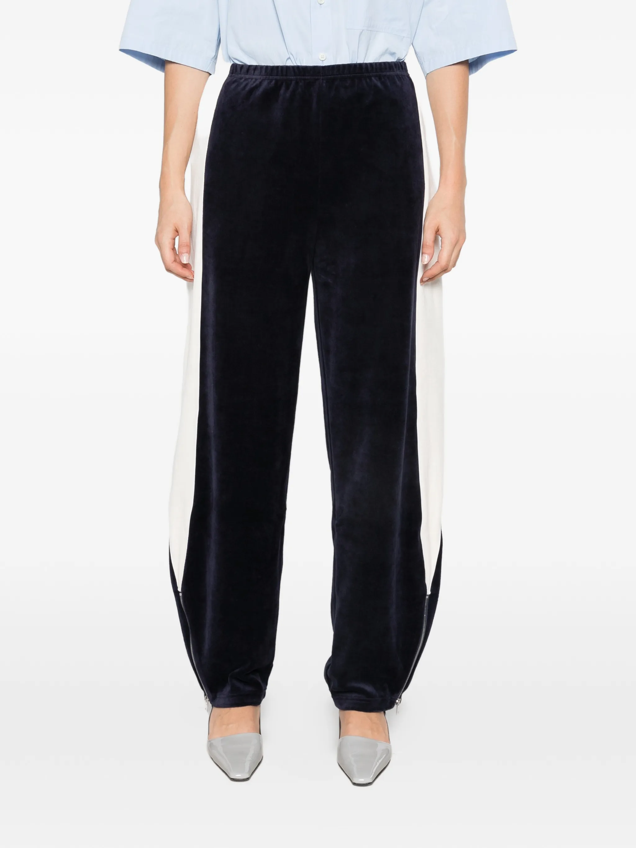 colorblock velour track pants
