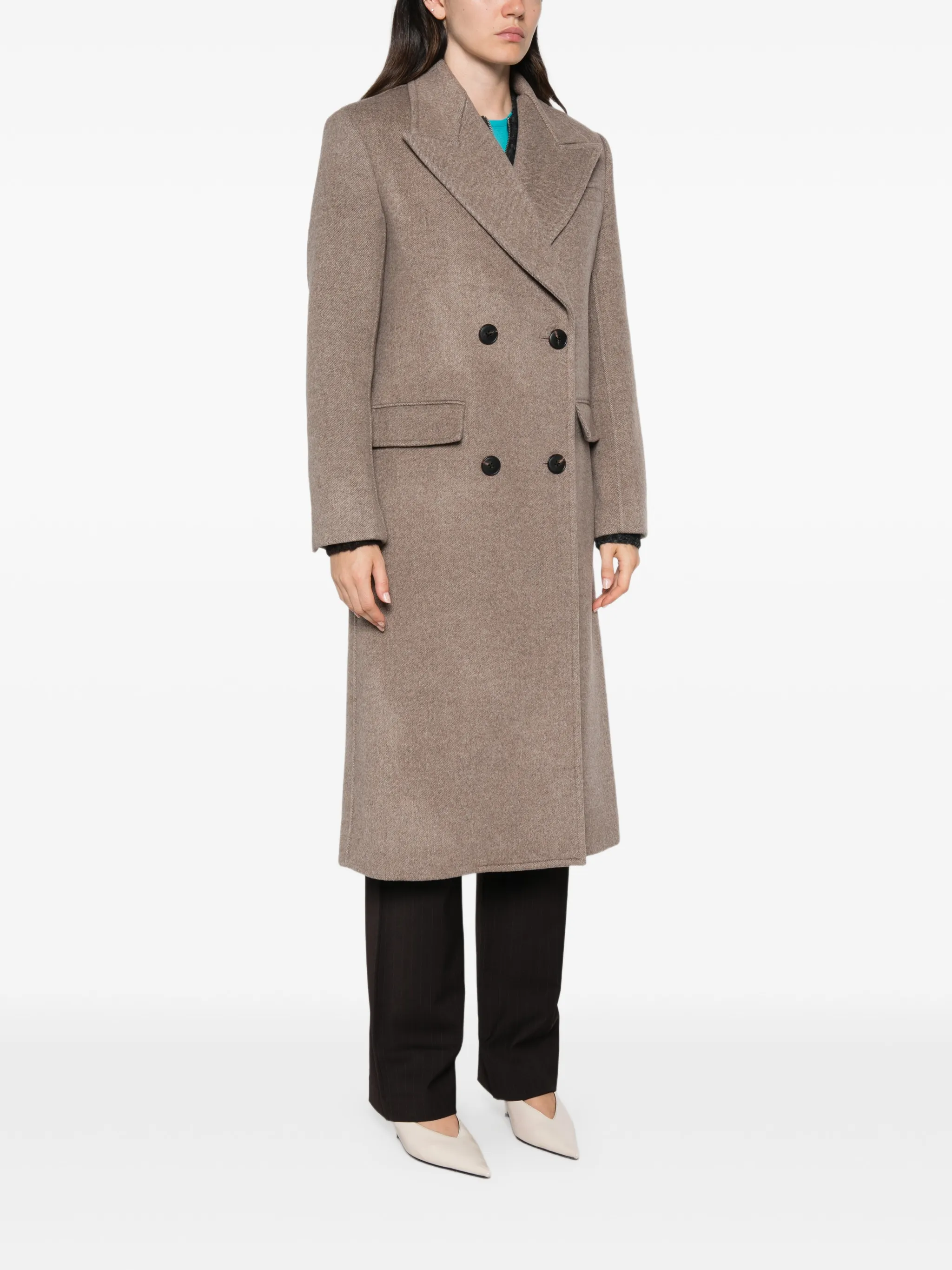 double-breasted wool coat