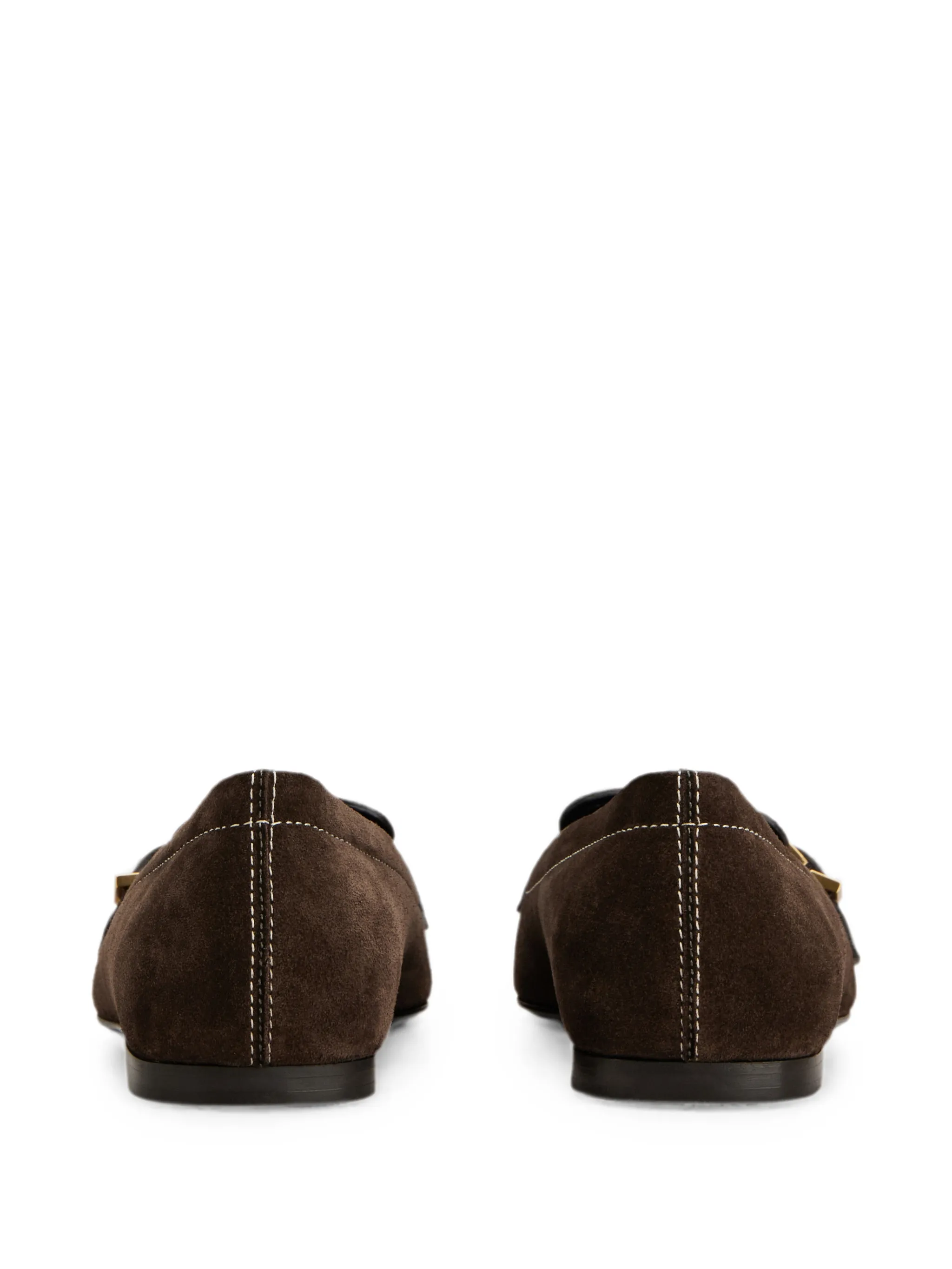 buckle-detail contrast-stitch loafers