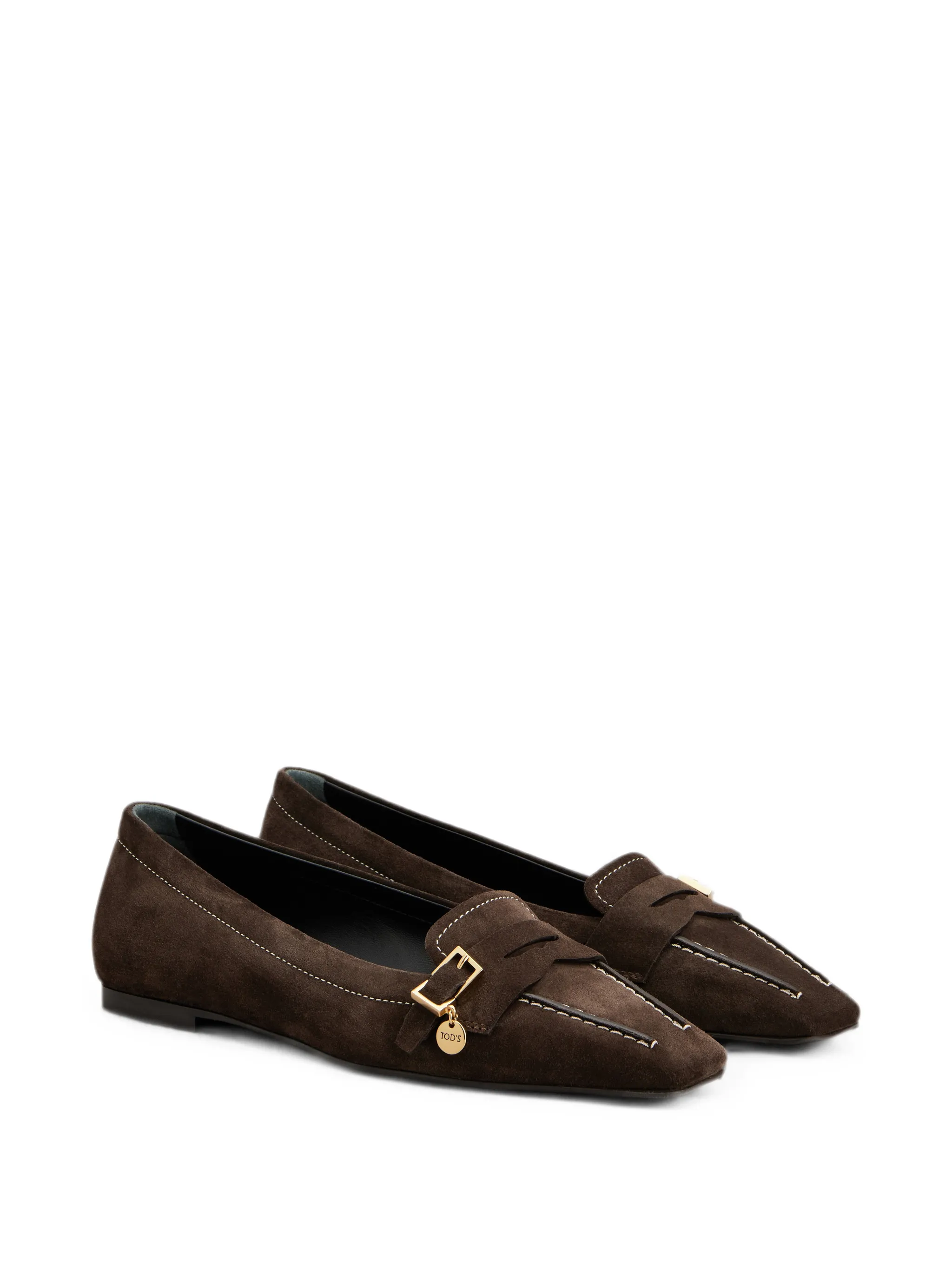 buckle-detail contrast-stitch loafers
