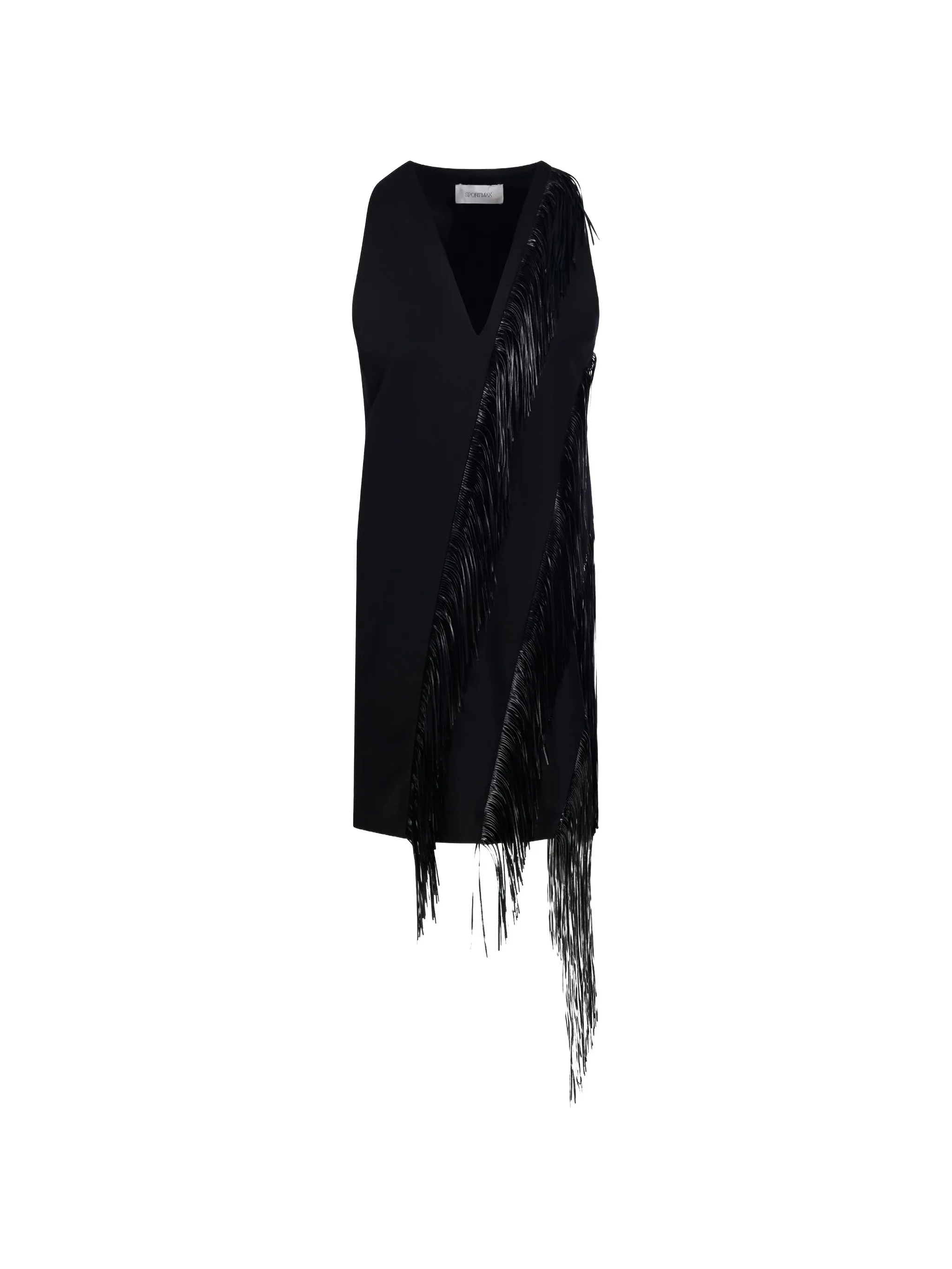 fringe-trimmed V-neck dress