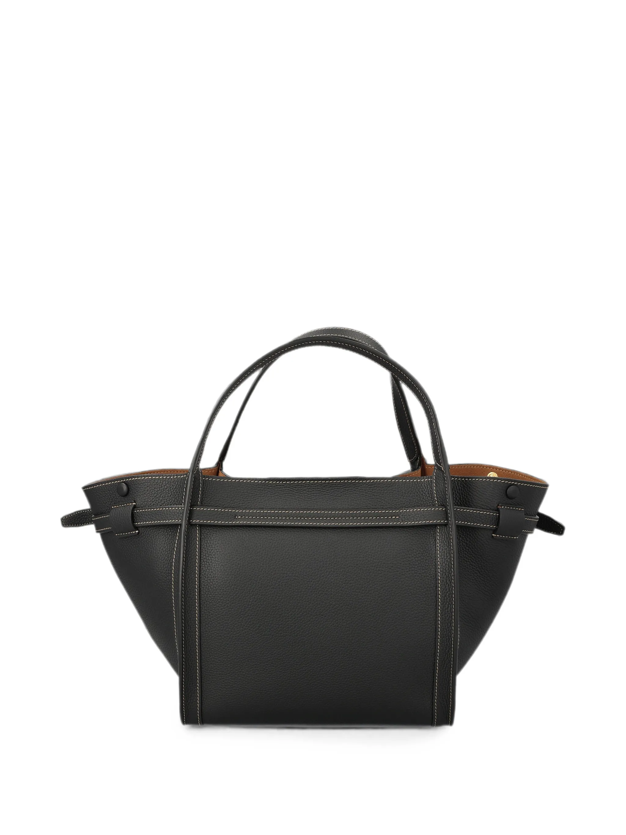 T Signature shopping bag in leather mini