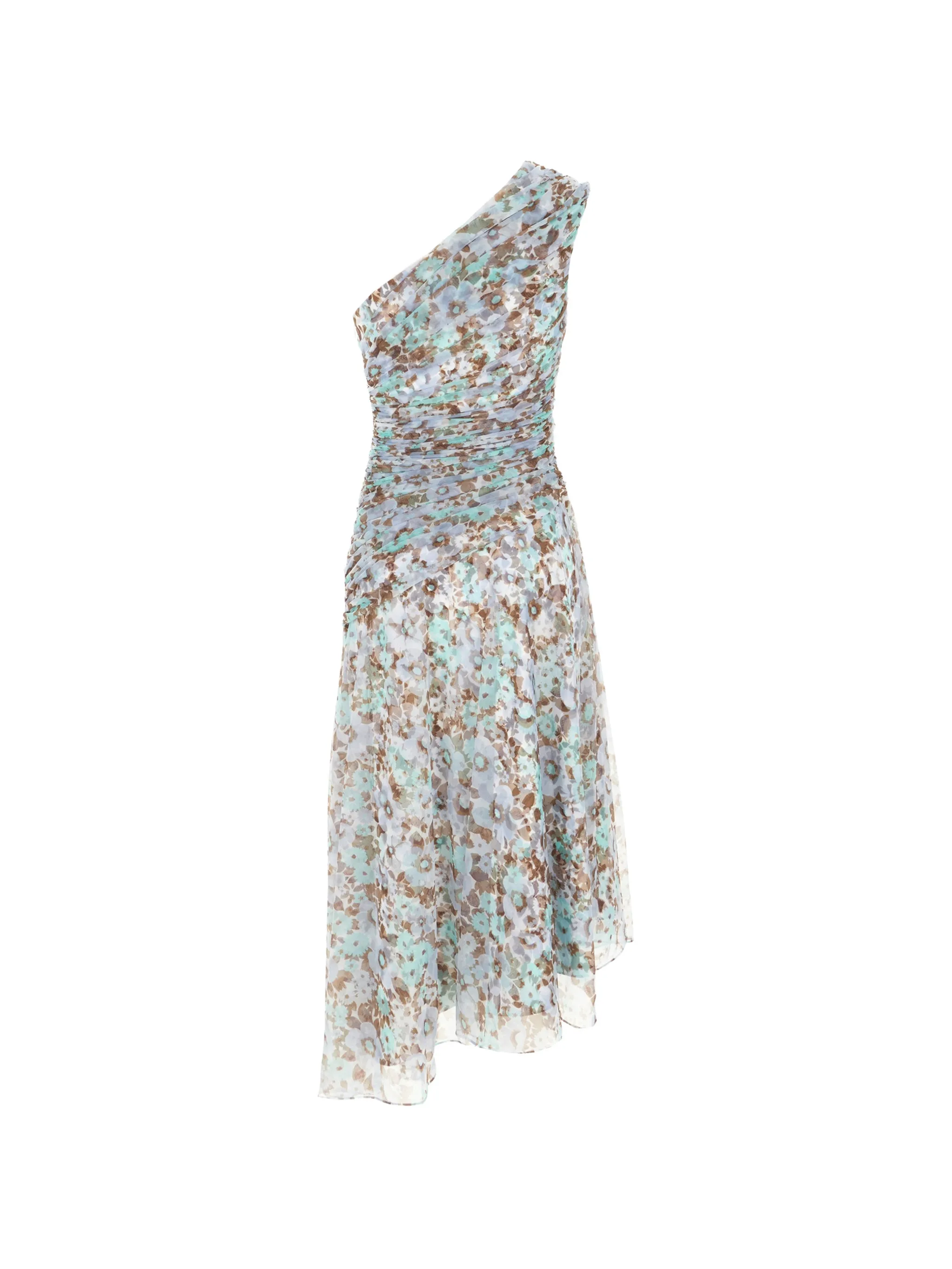printed one-shoulder dress