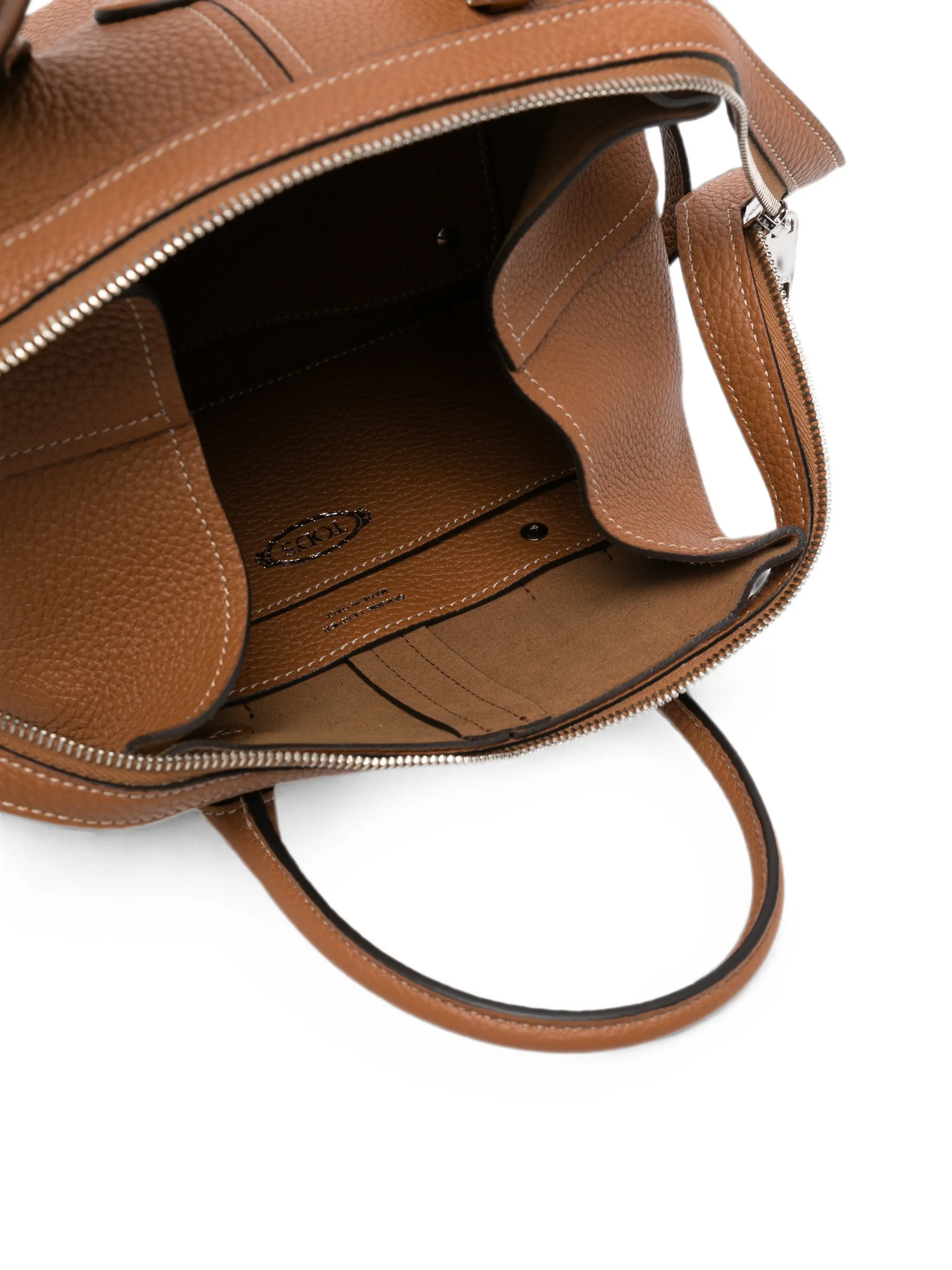 mini logo-patch pebbled tote bag