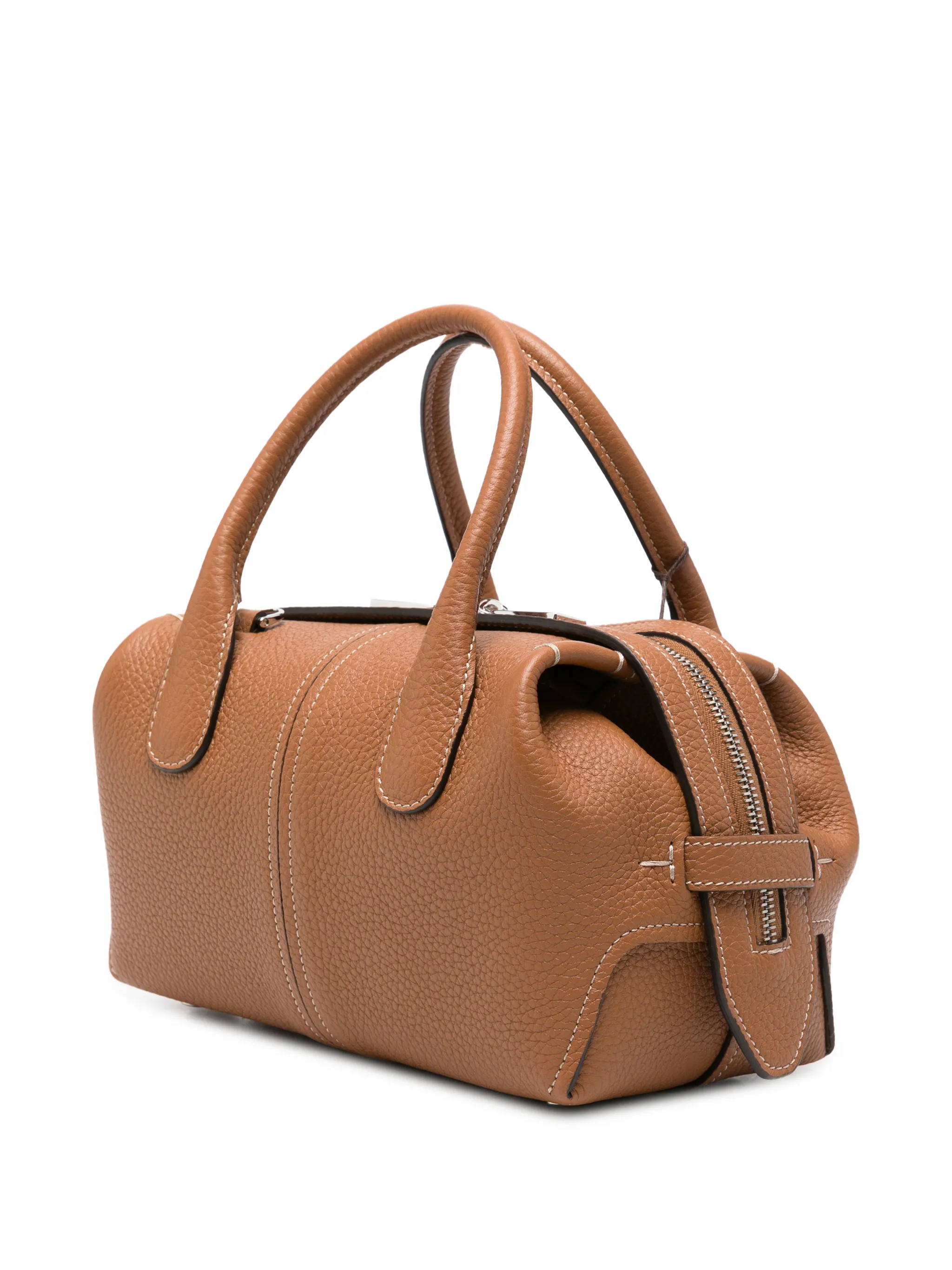 mini logo-patch pebbled tote bag