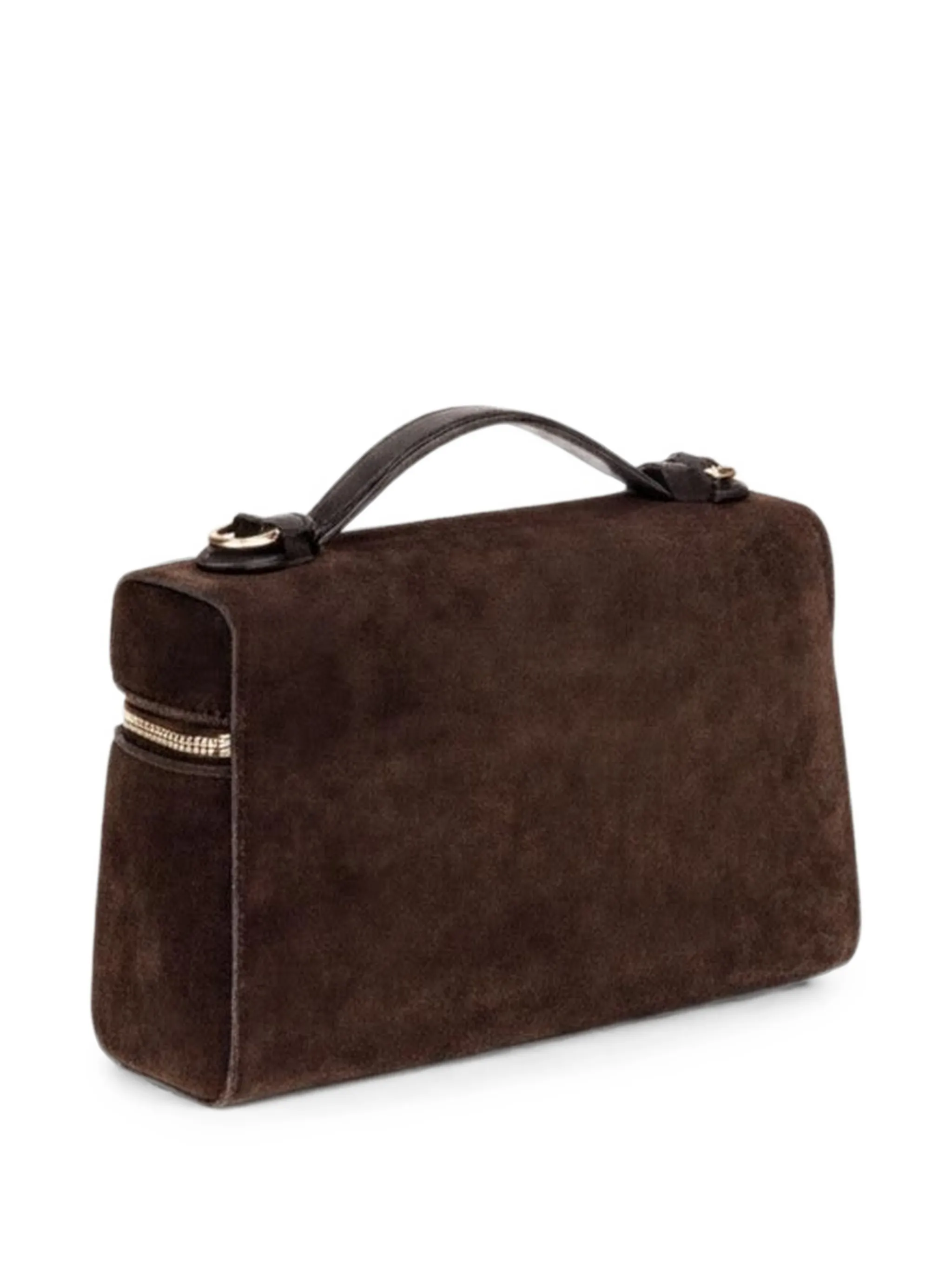Romy suede slim top handle bag
