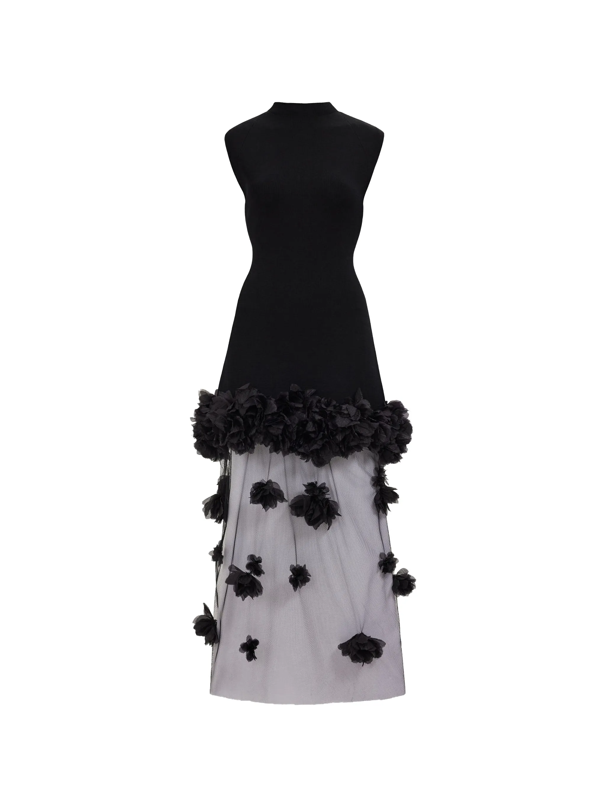 Fleura floral-appliqué midi dress