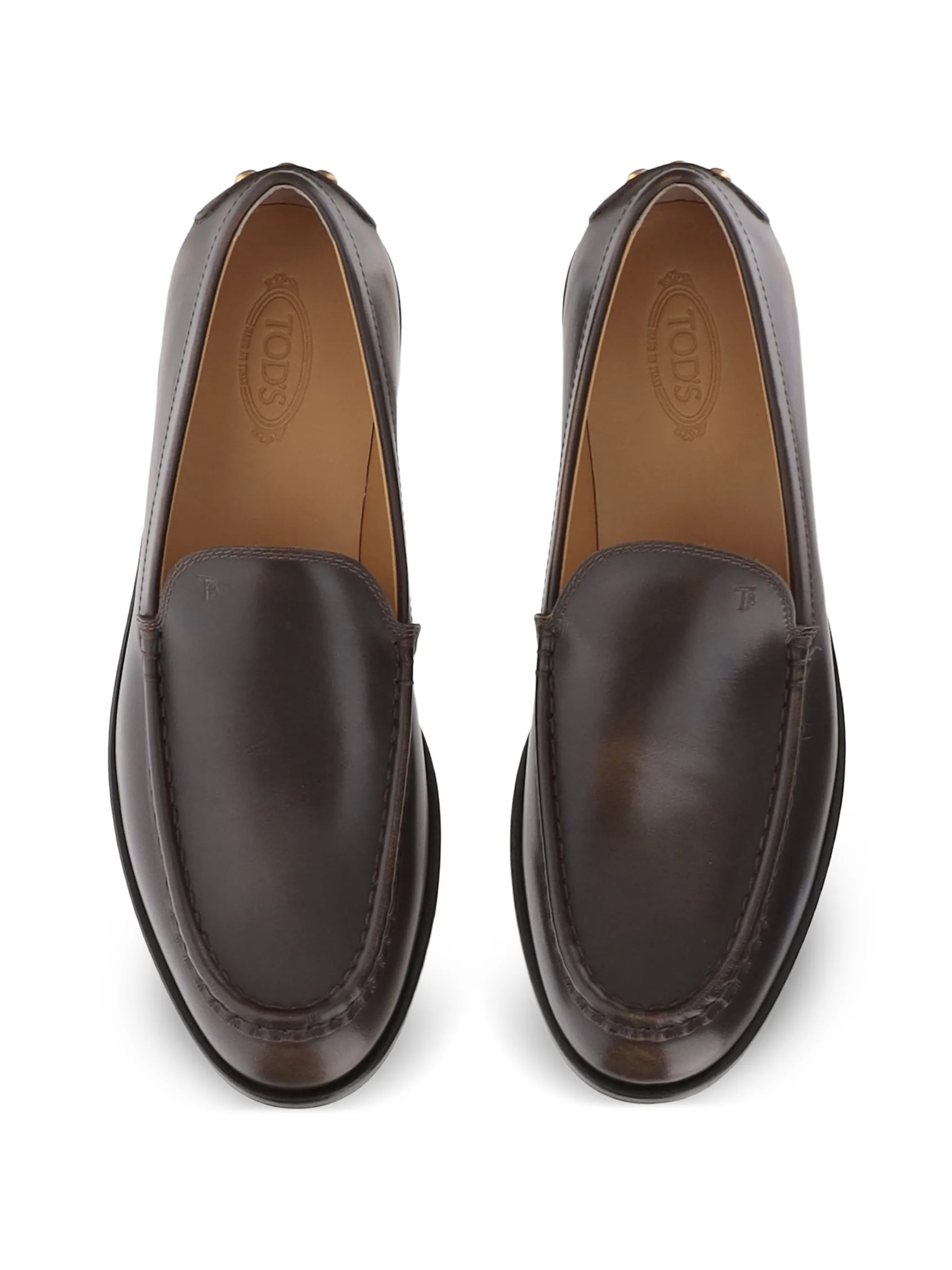 metal dots loafers in leather