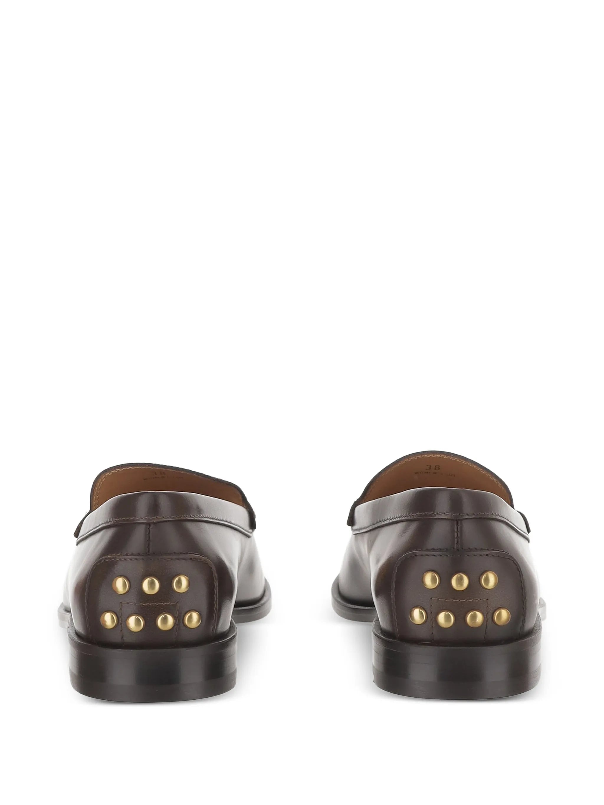 metal dots loafers in leather