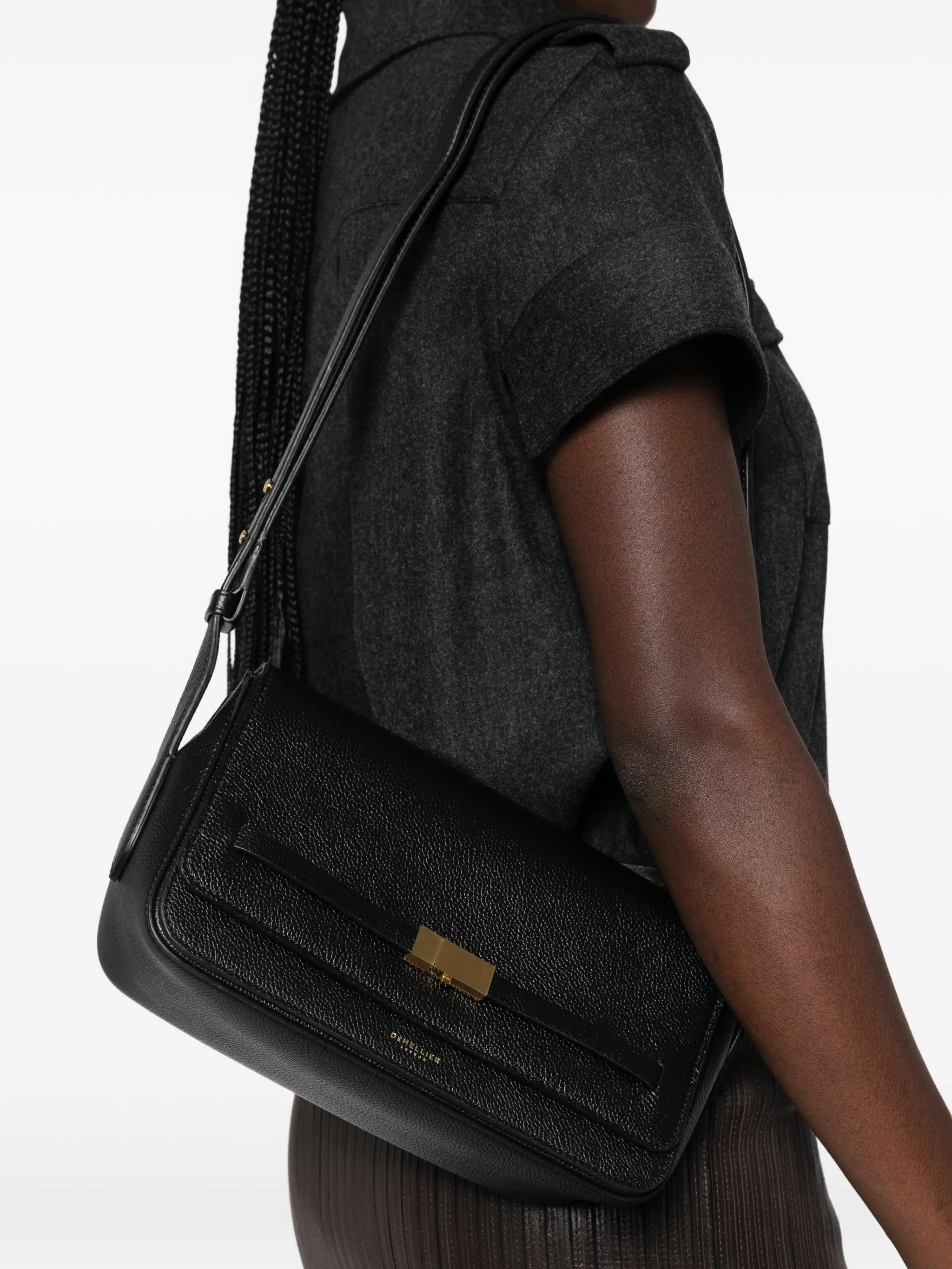 New York grained leather crossbody bag