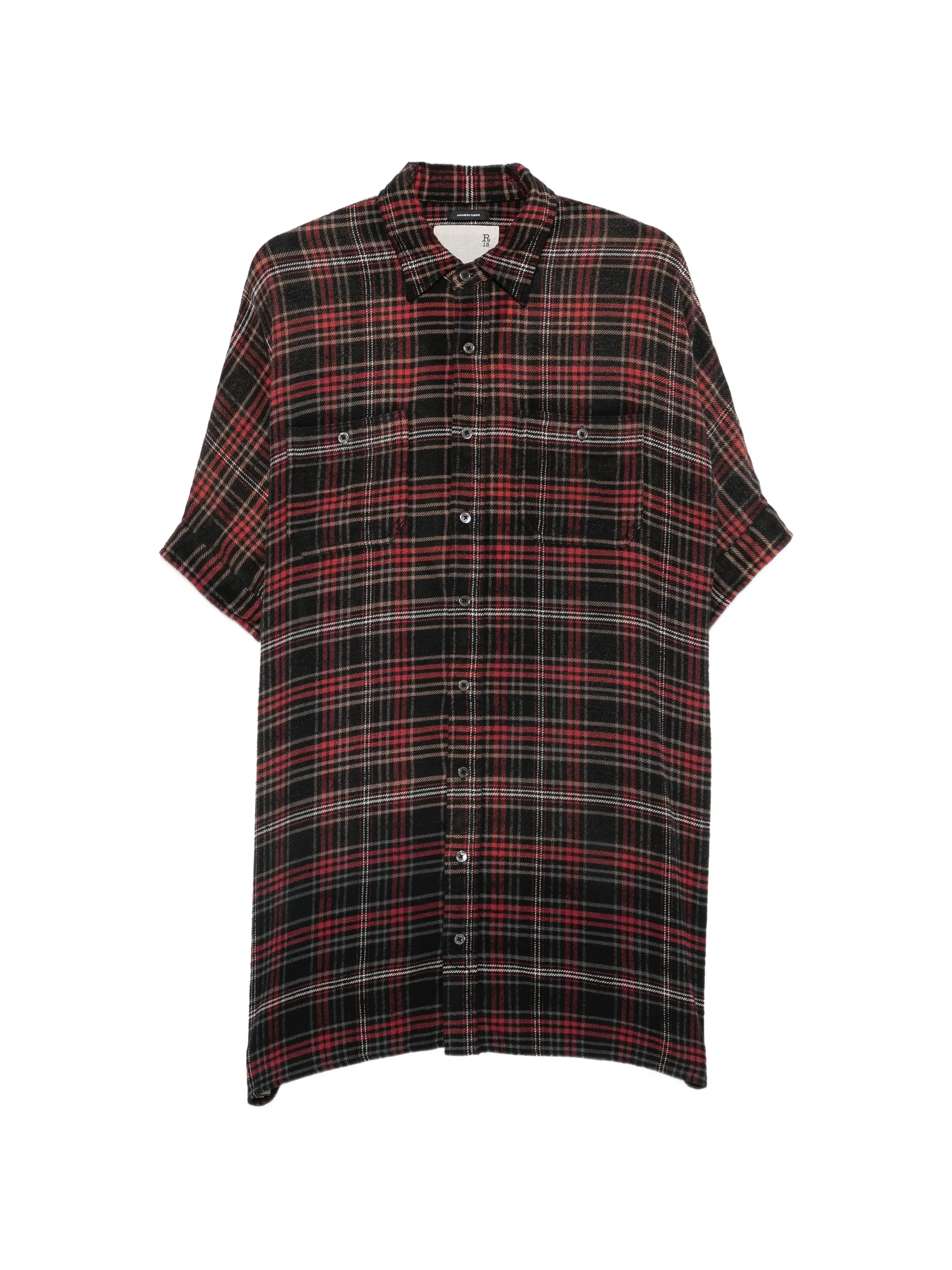 plaid oversized mini shirtdress