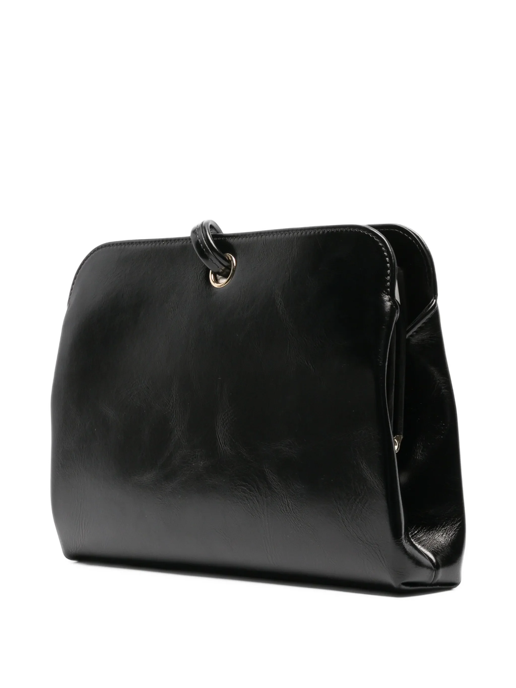 Kizette clutch black supple shine leather
