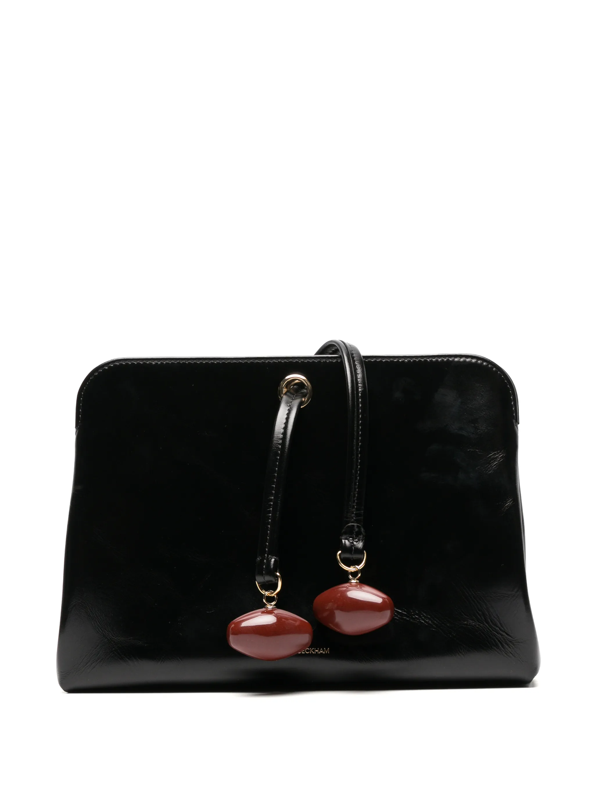Kizette clutch black supple shine leather