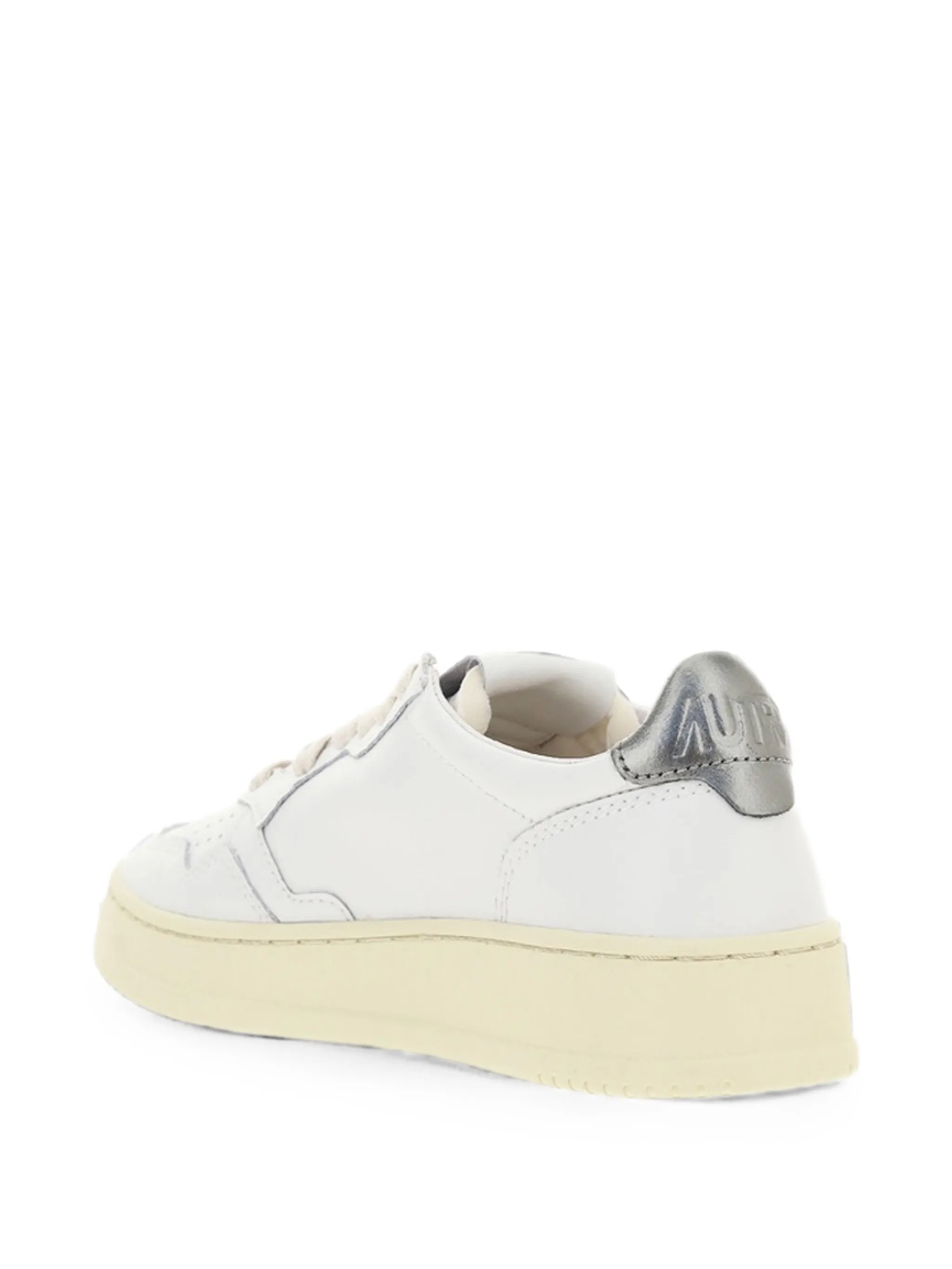 Medalist low sneakers in white and silver leather
