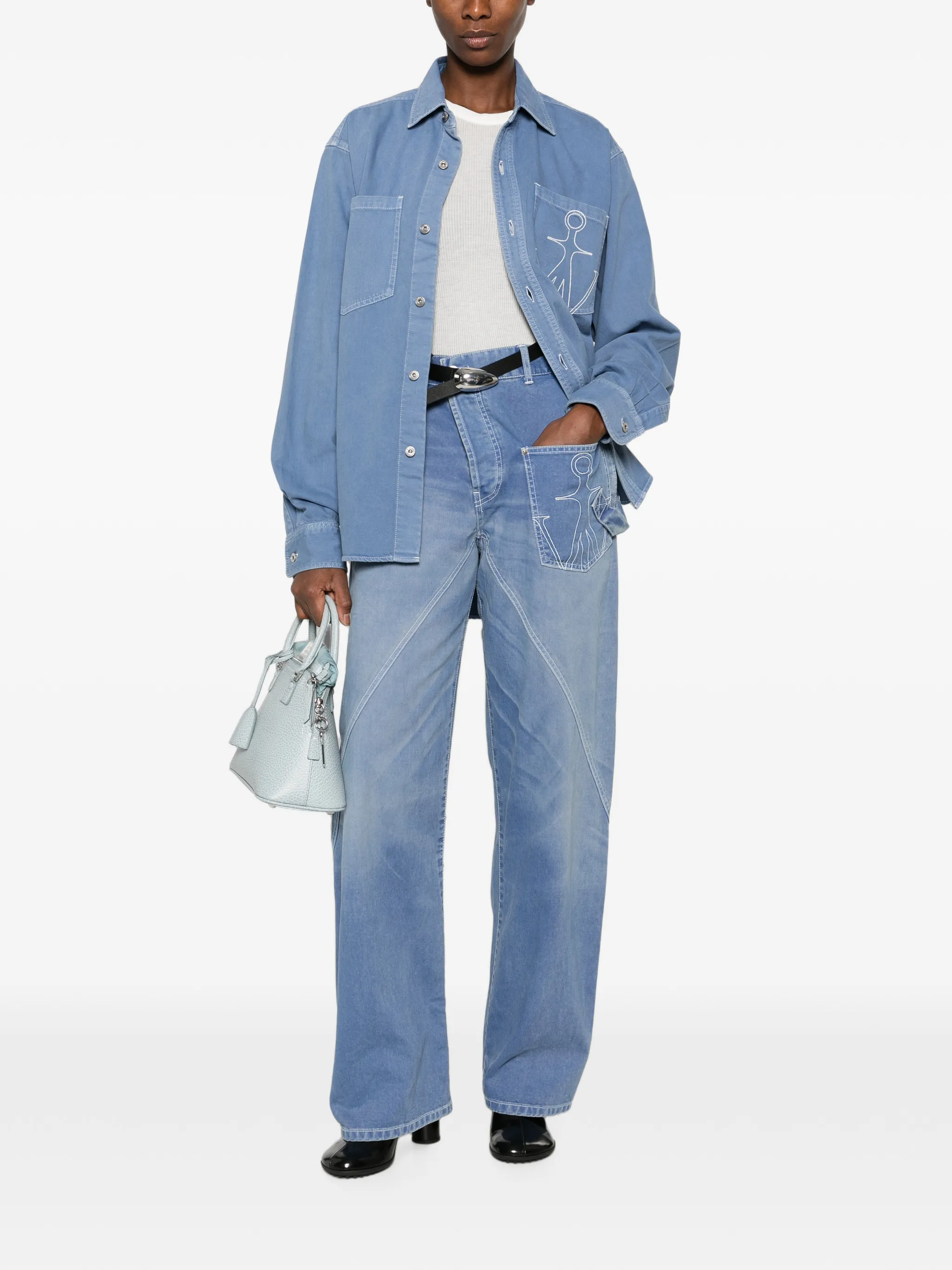 embroidered oversized shirt
