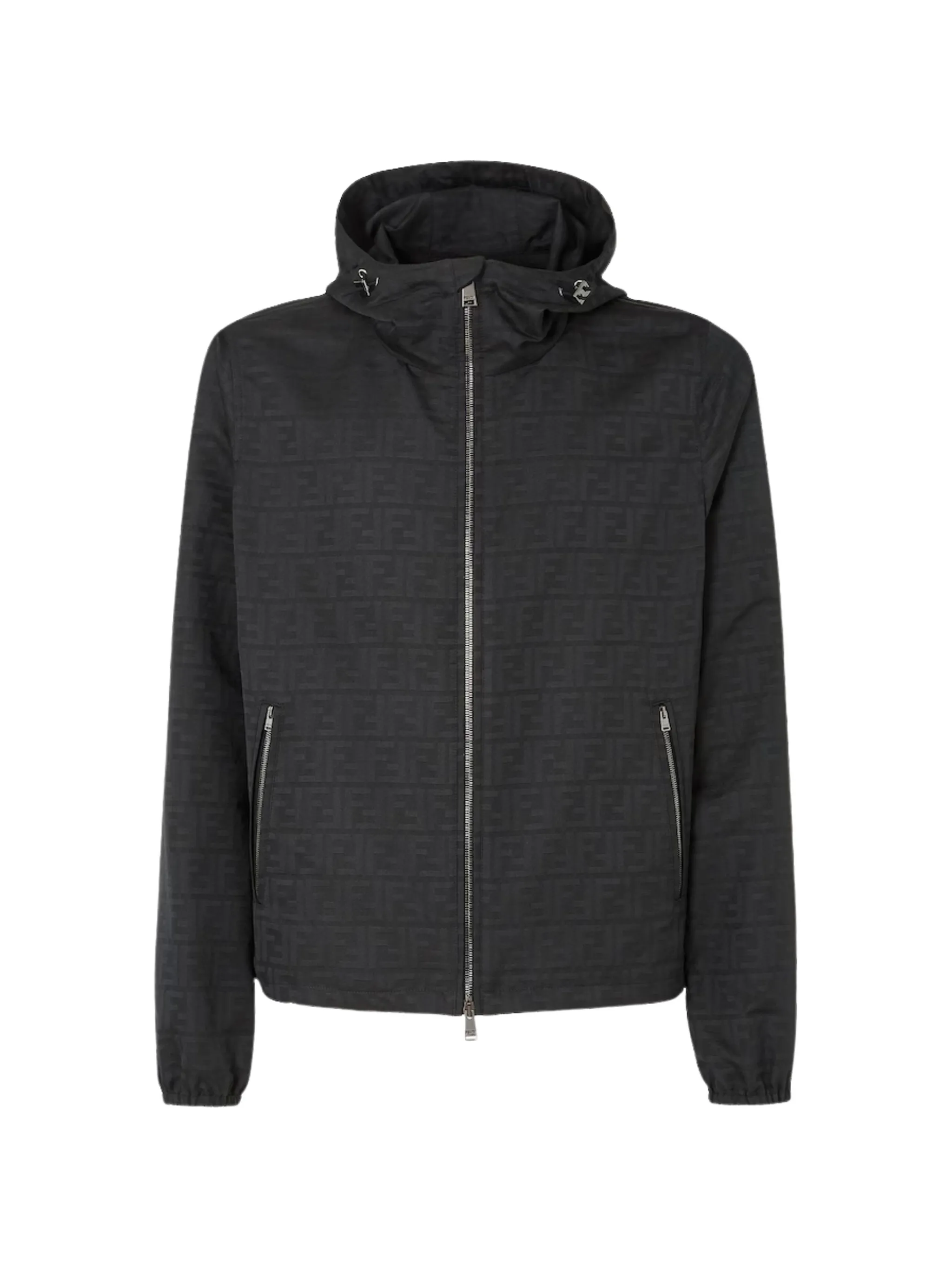 FF logo-jacquard hooded jacket