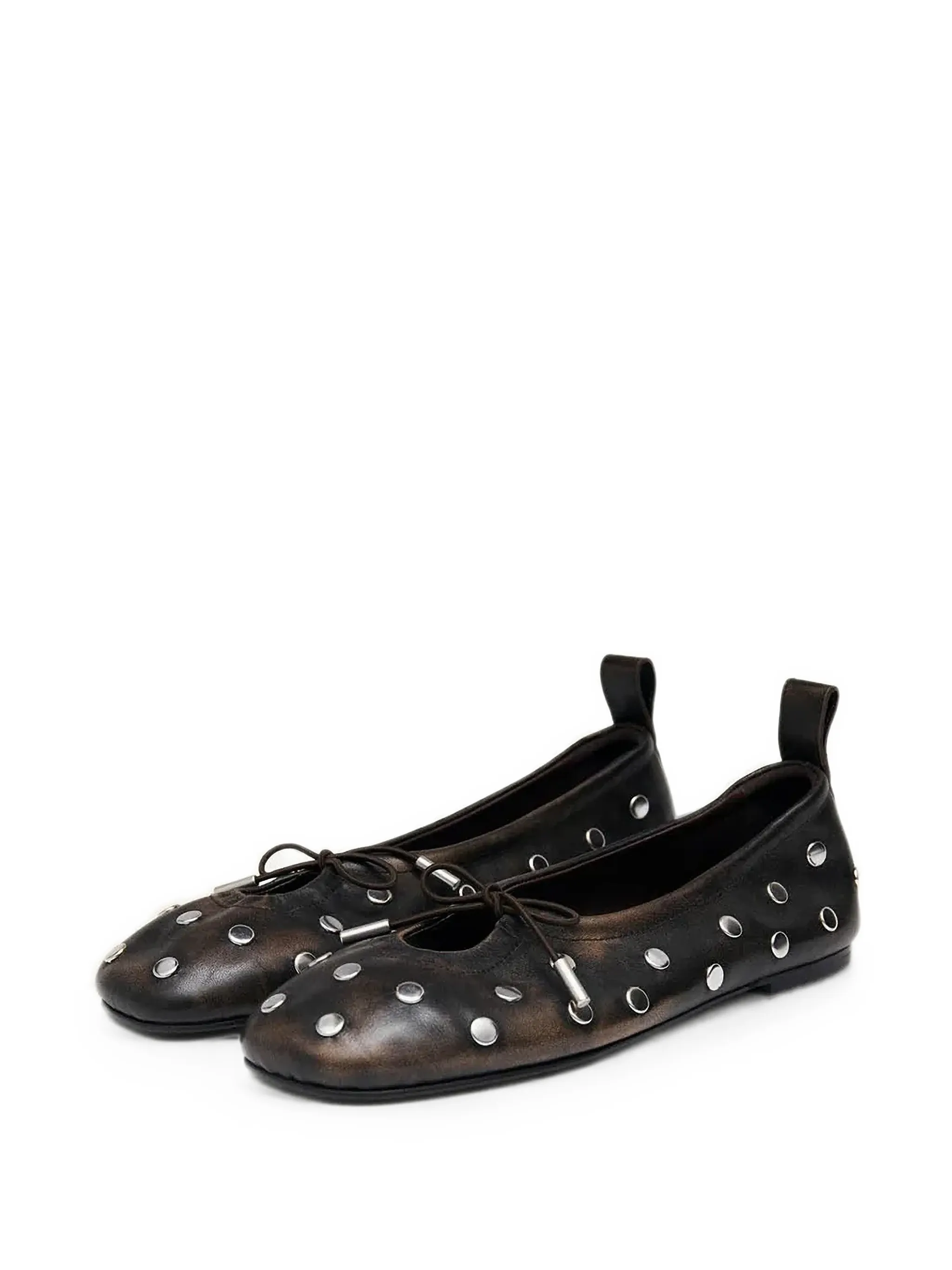 Rosalind stud-embellished leather ballet flats