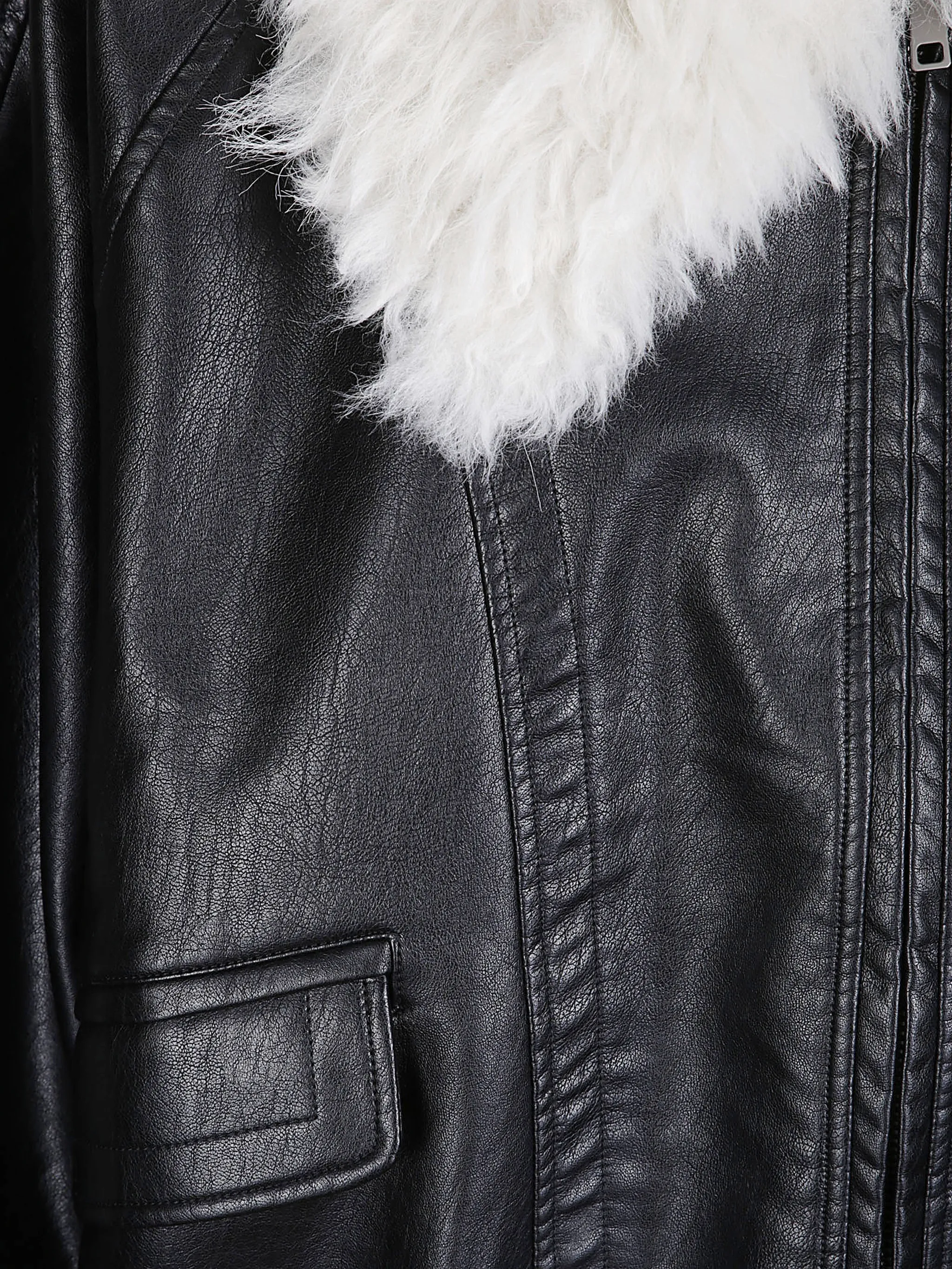 Rioni faux-fur-collar bomber jacket