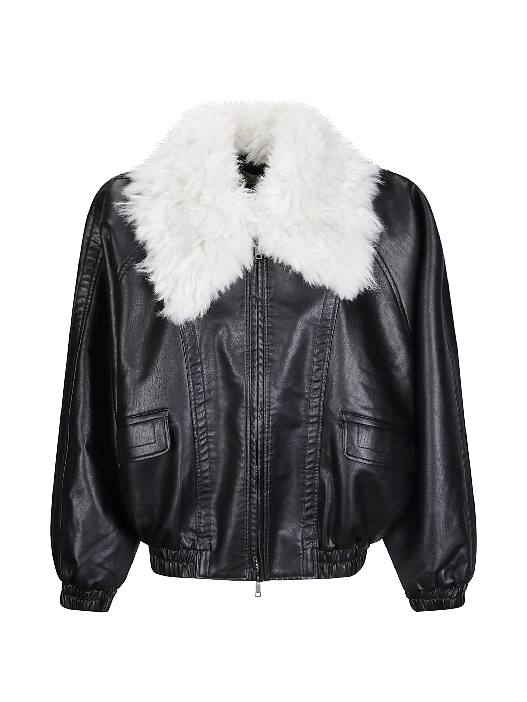 Rioni faux-fur-collar bomber jacket