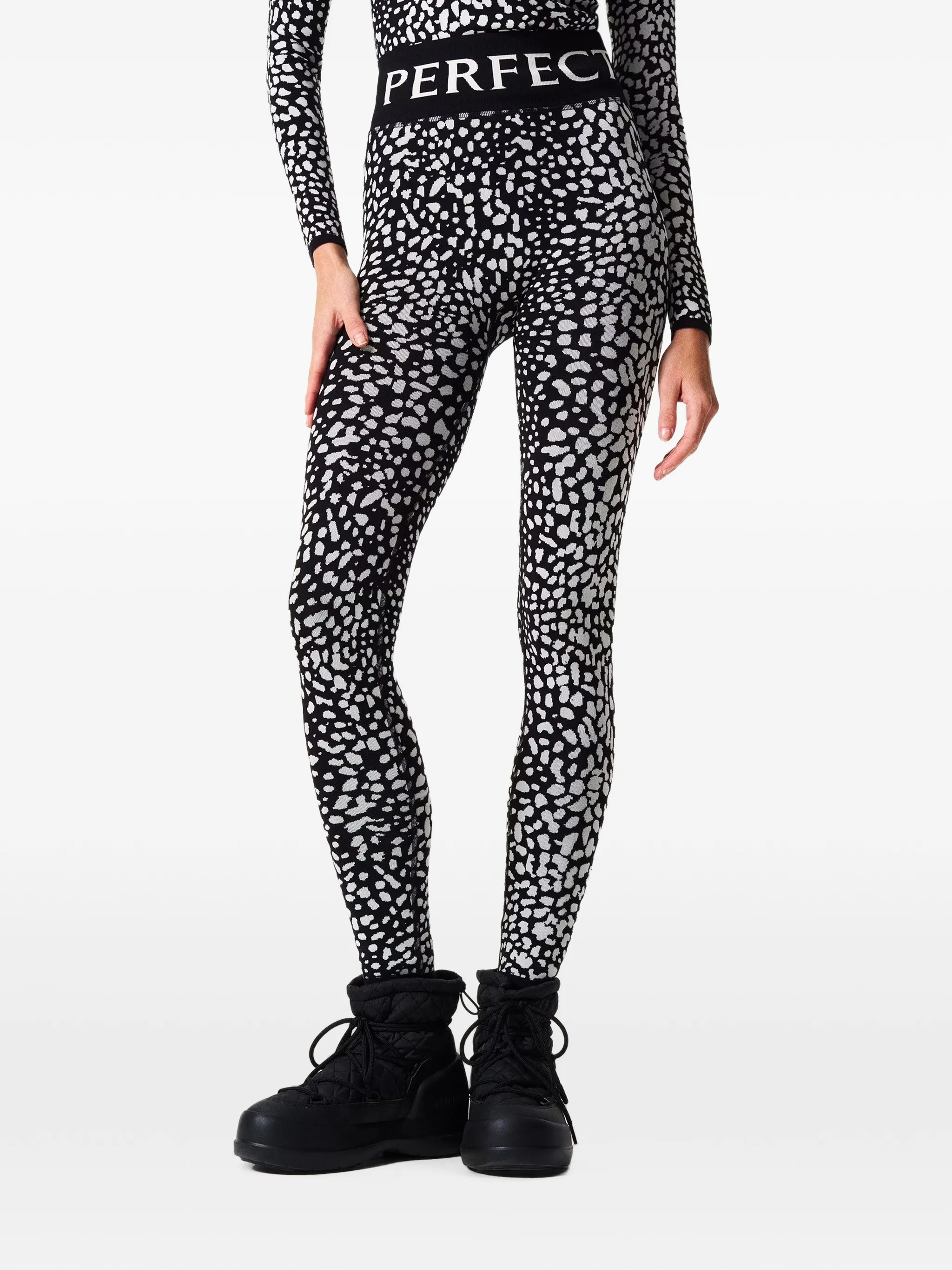leopard-print jacquard leggings