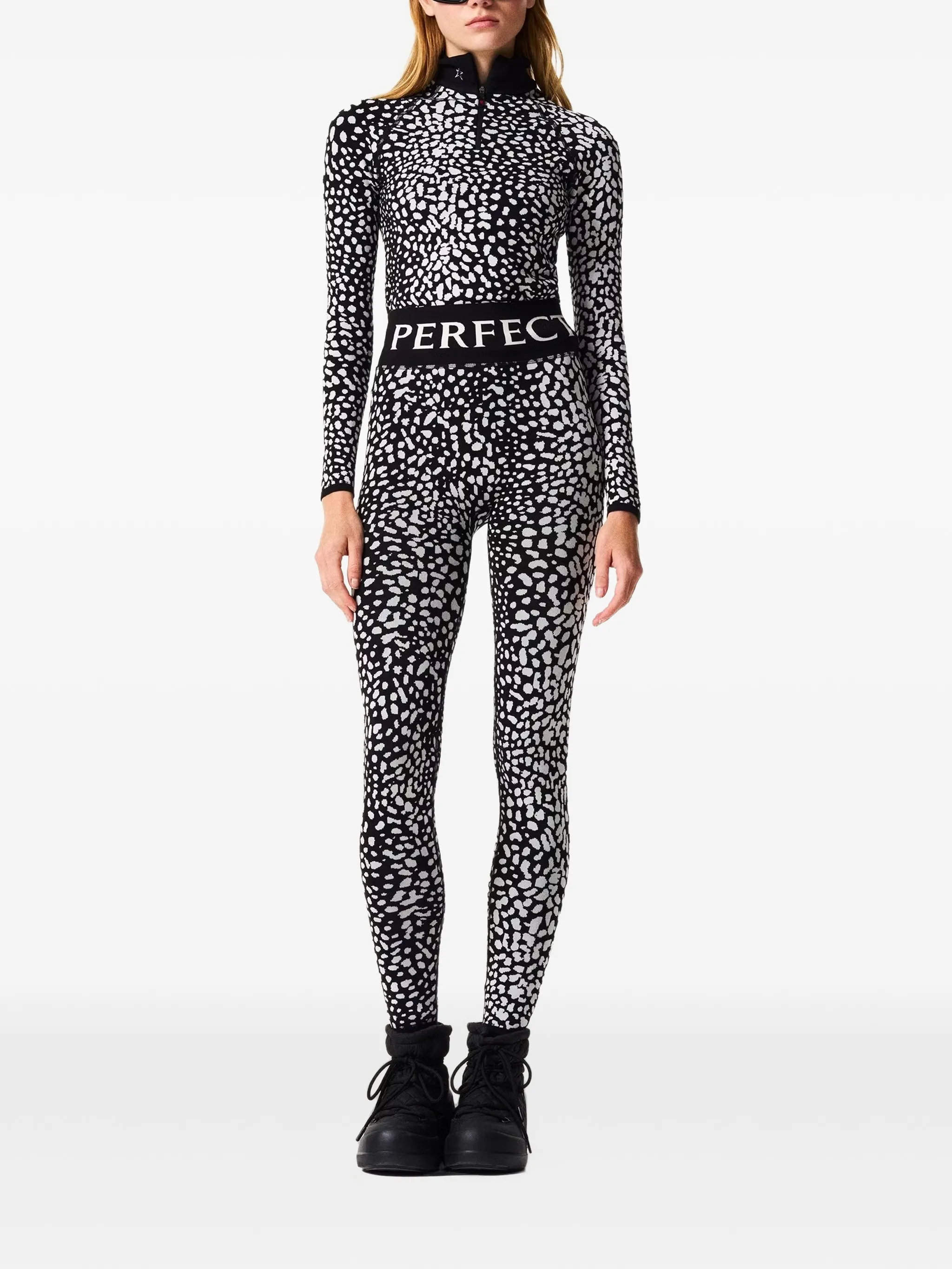 leopard-print jacquard leggings