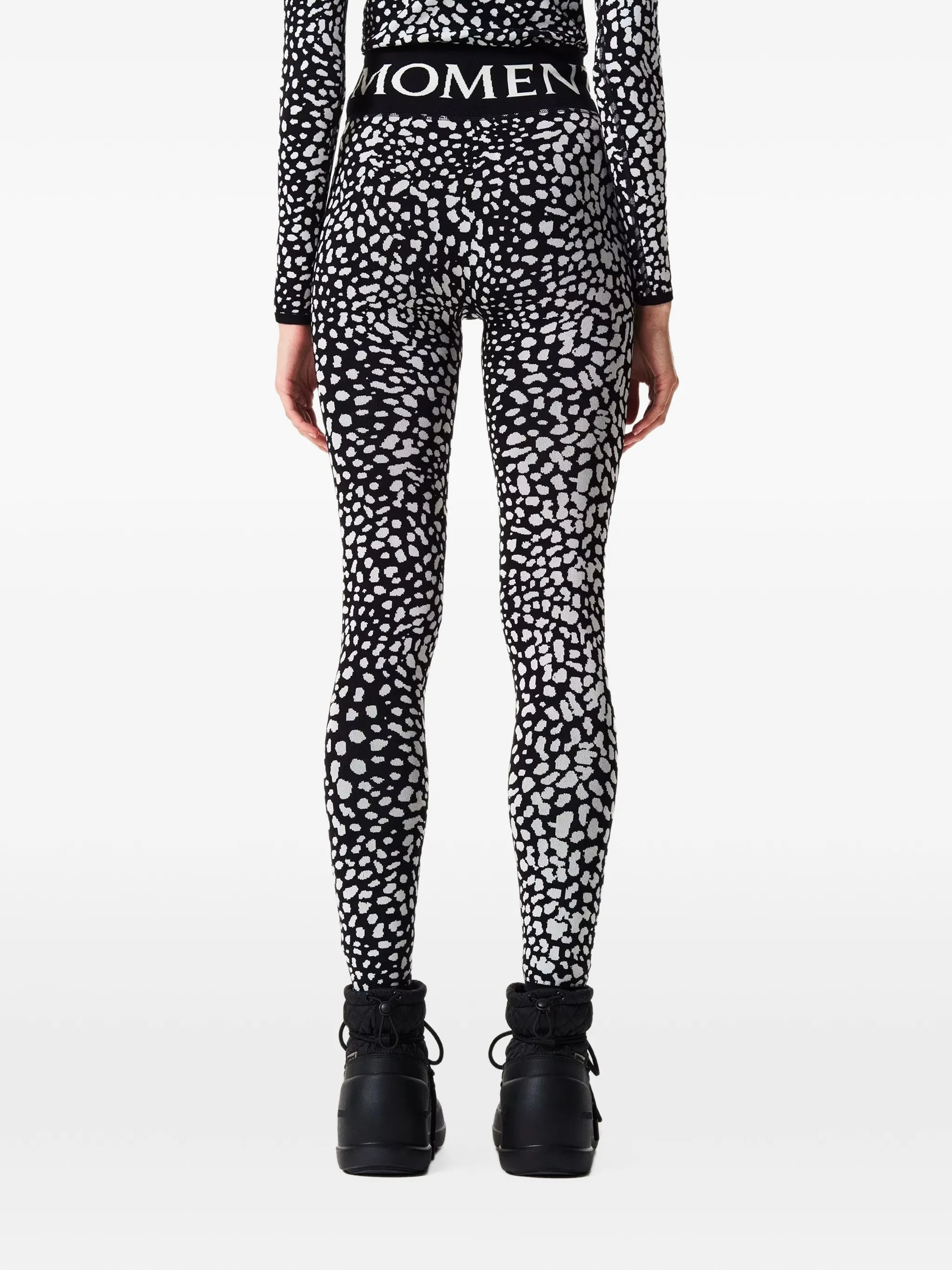 leopard-print jacquard leggings