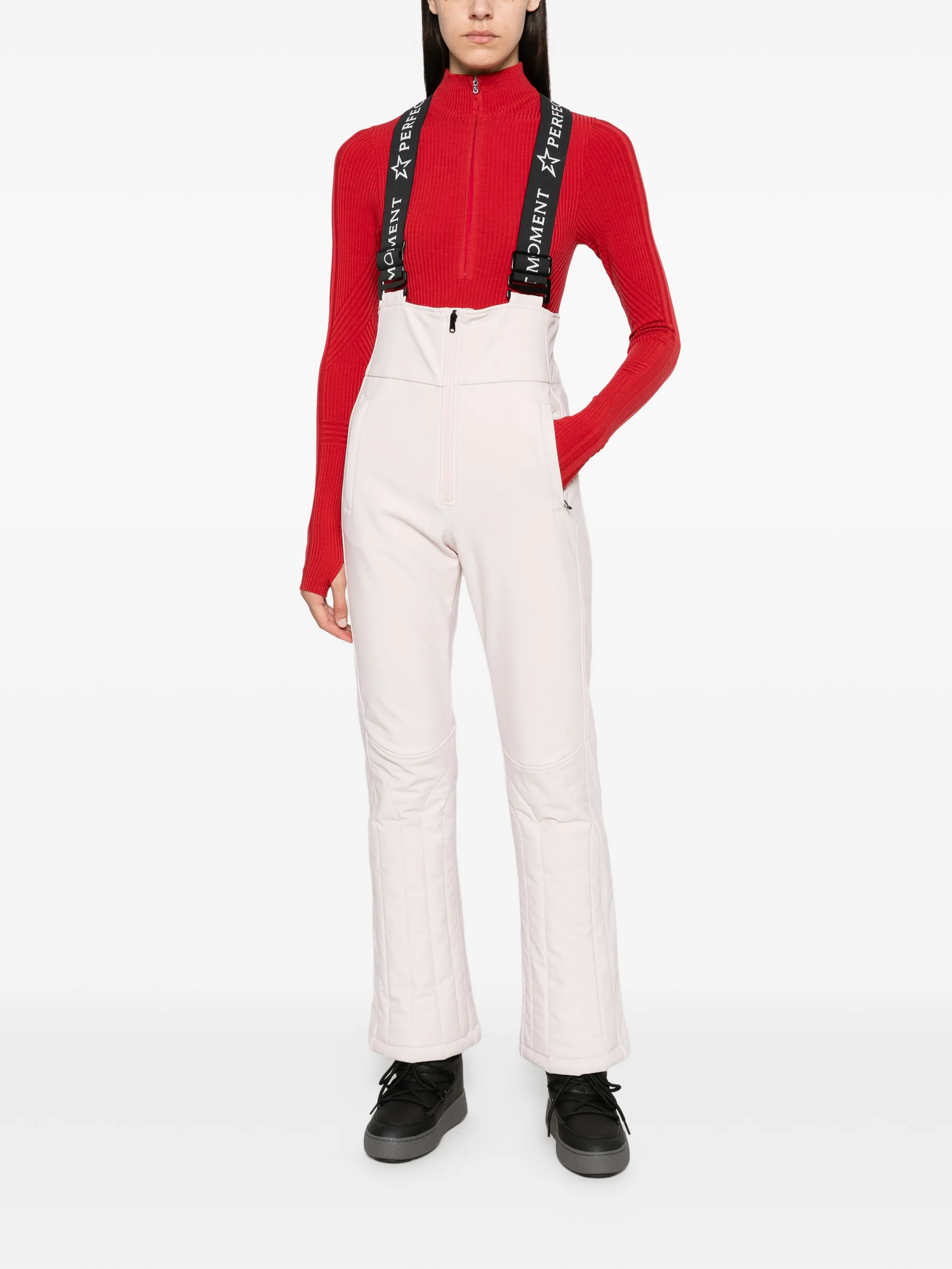 ribbed-knit zip-up base layer