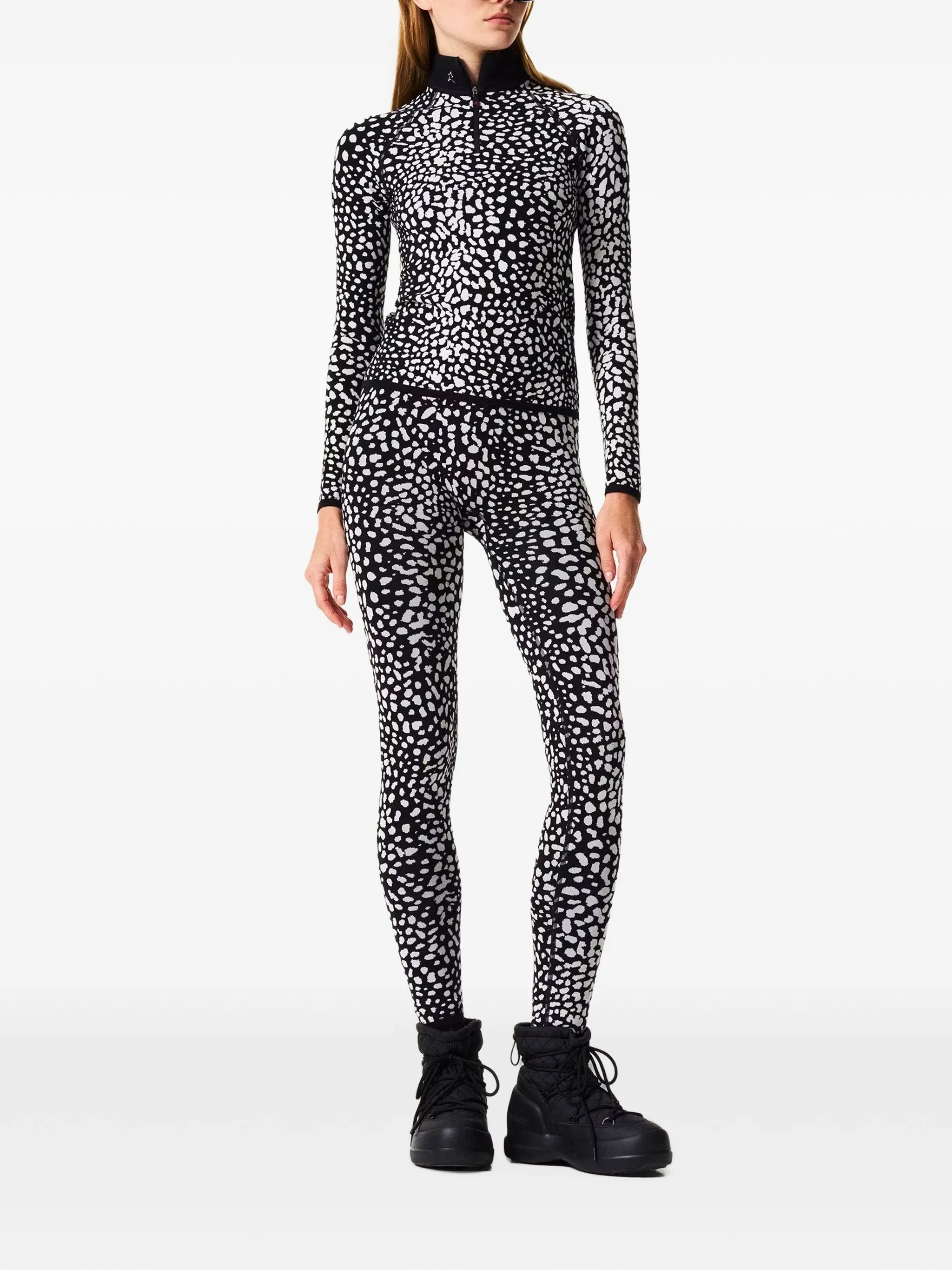 leopard-print jacquard top