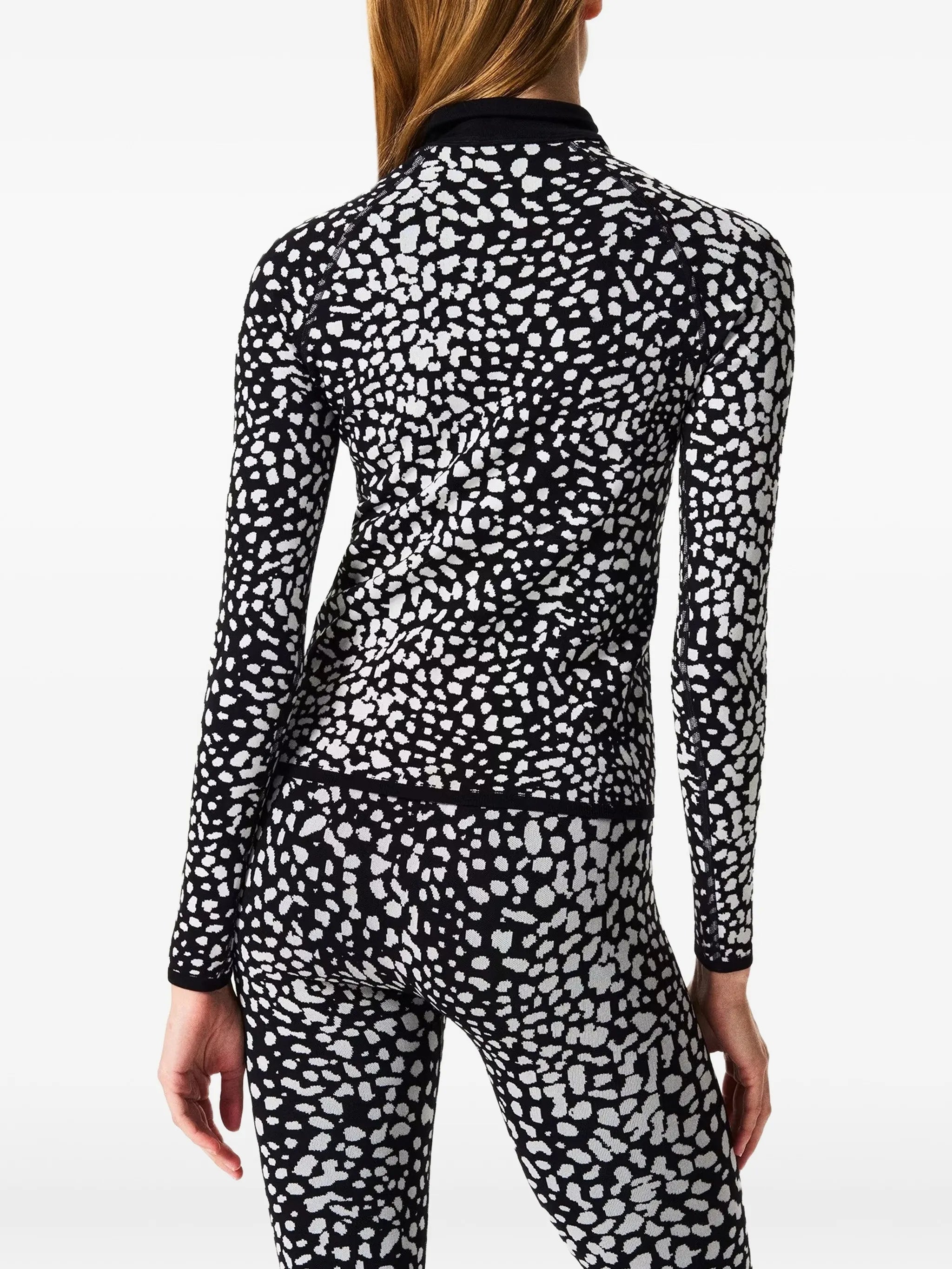 leopard-print jacquard top