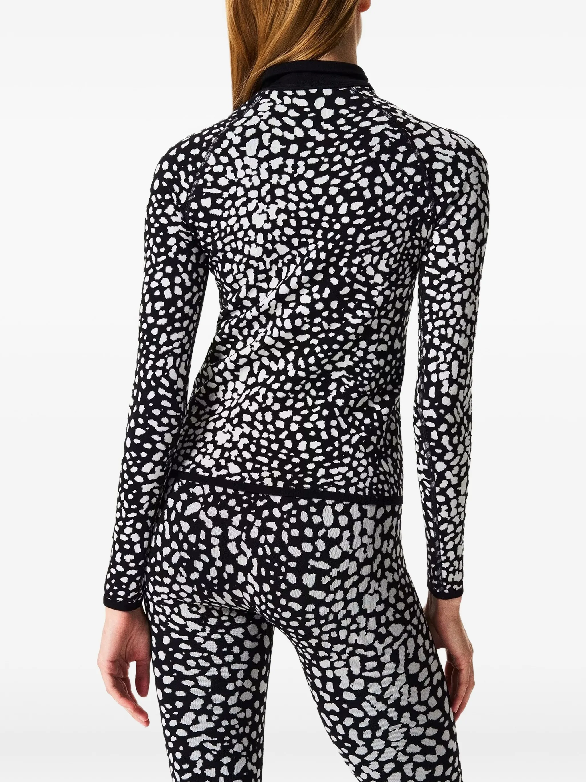 leopard-print jacquard top
