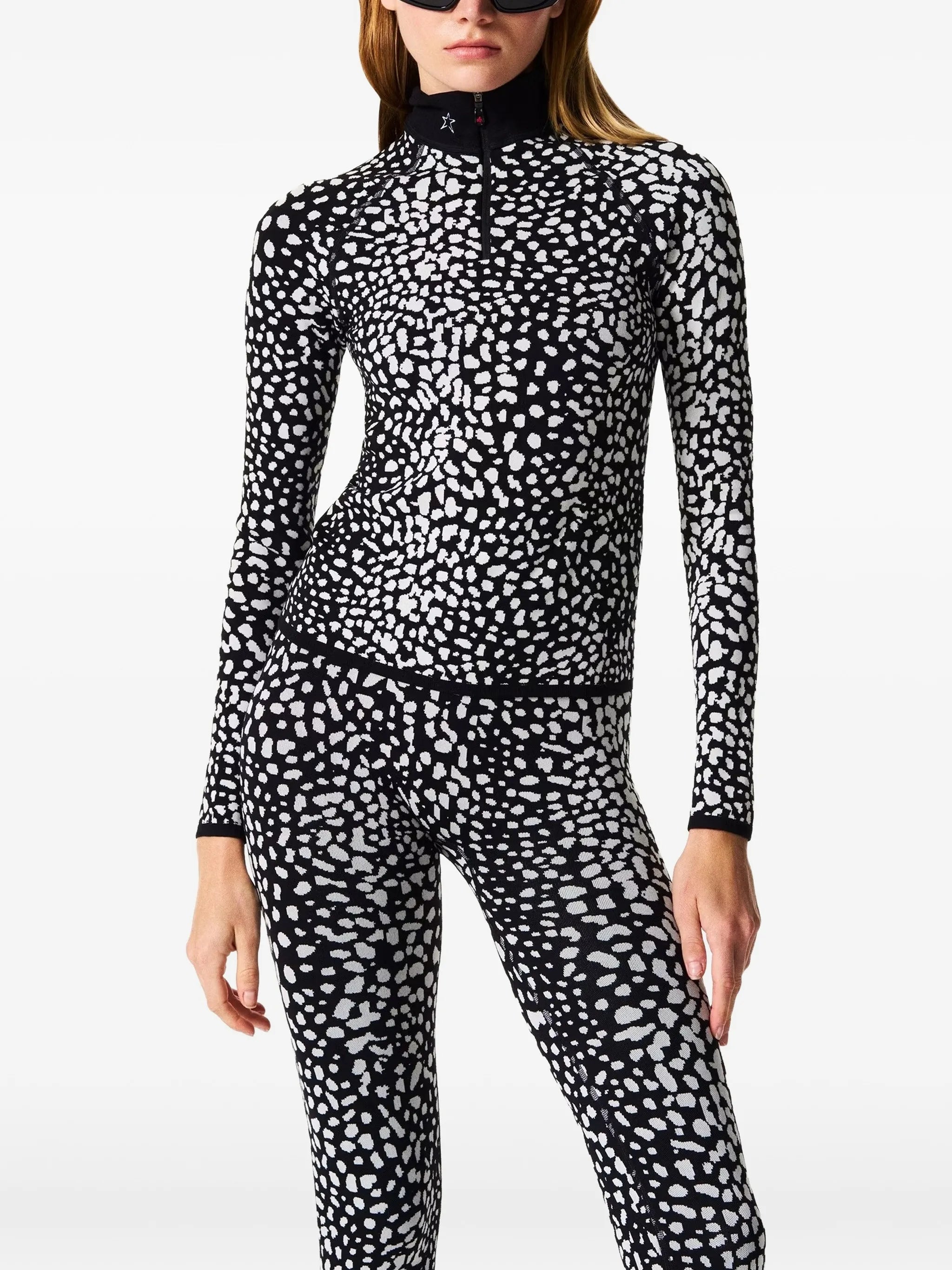 leopard-print jacquard top