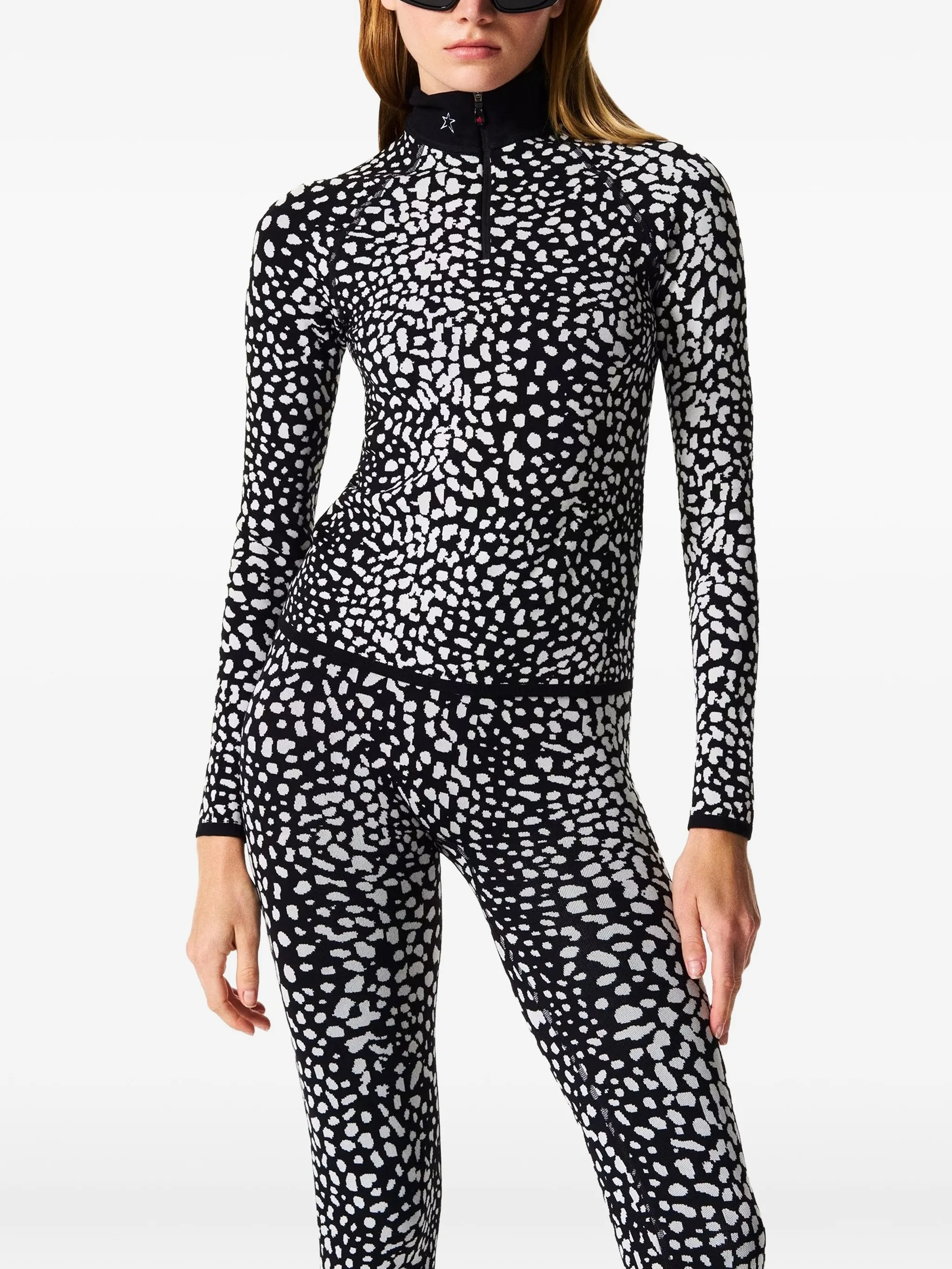 leopard-print jacquard top