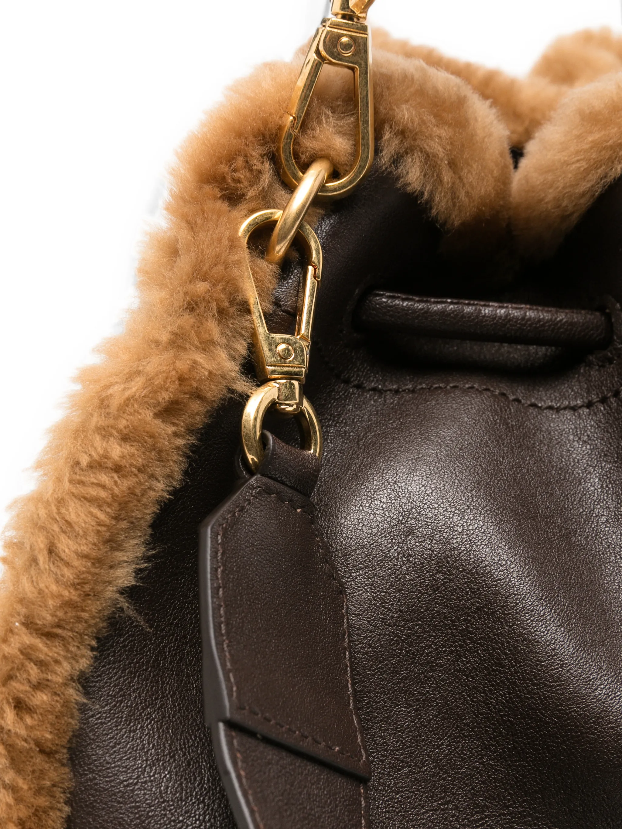 Bon Bon EW shearling-trim shoulder bag