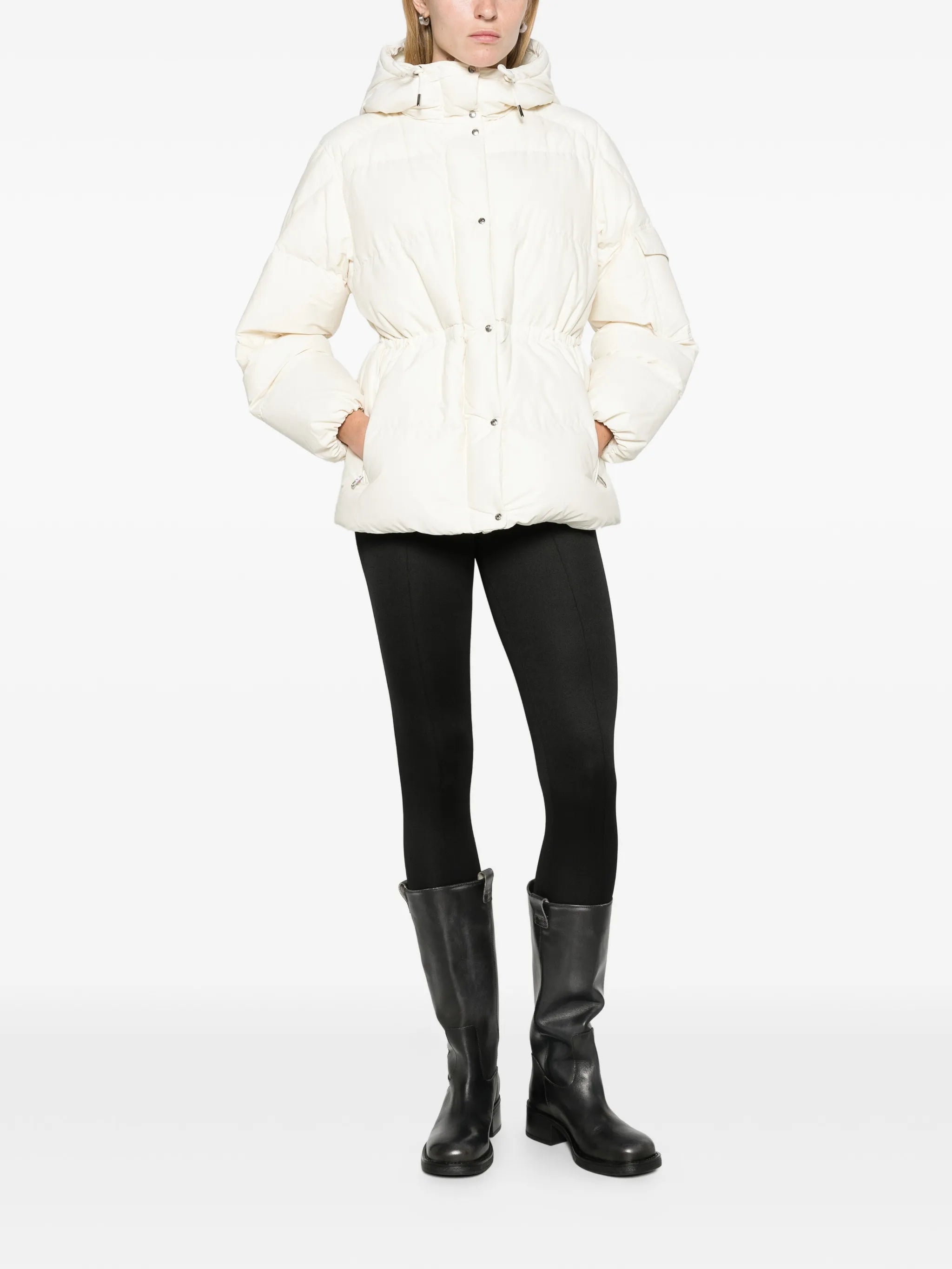Himalaya hooded short down jacket