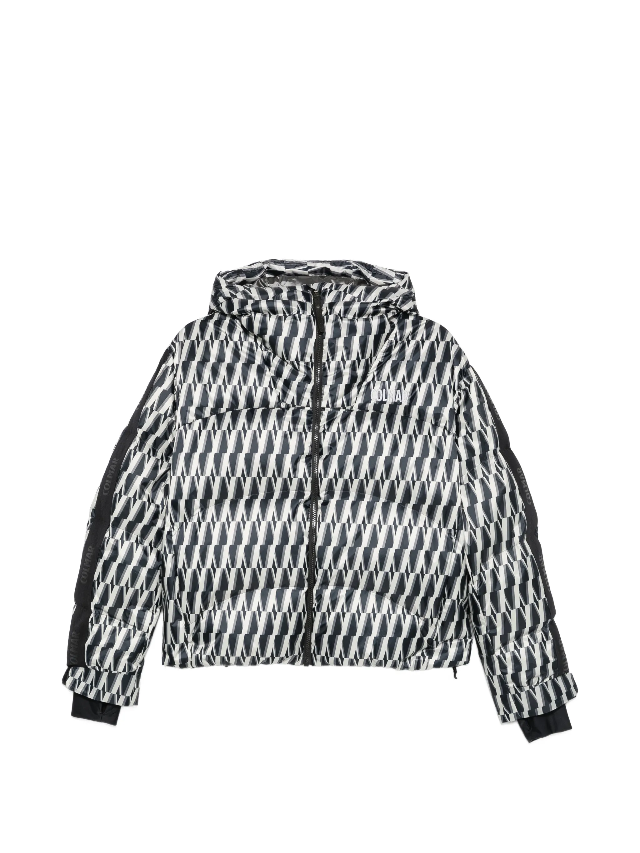 printed hooded ski jacket