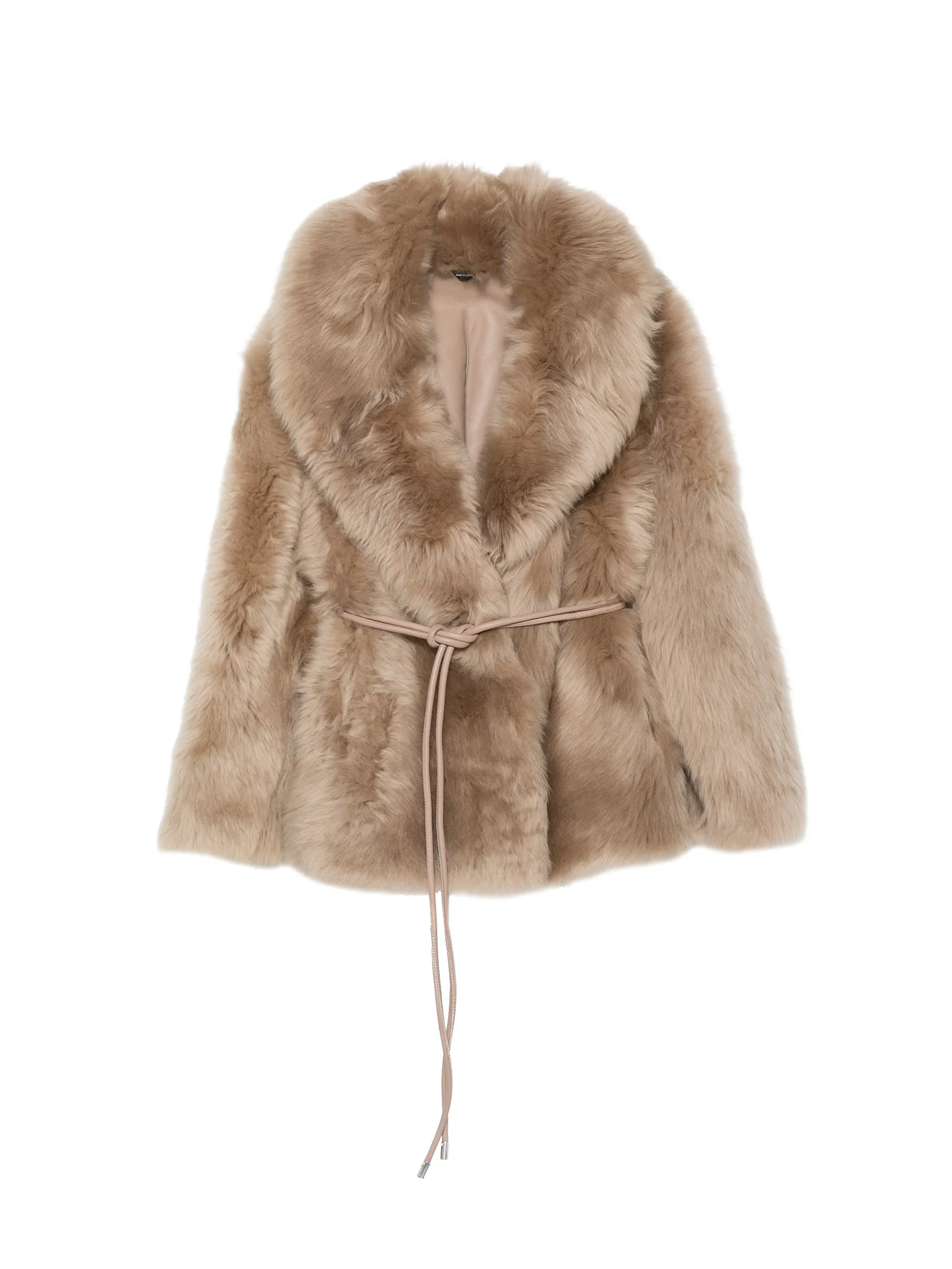 Ali belted shearling coat