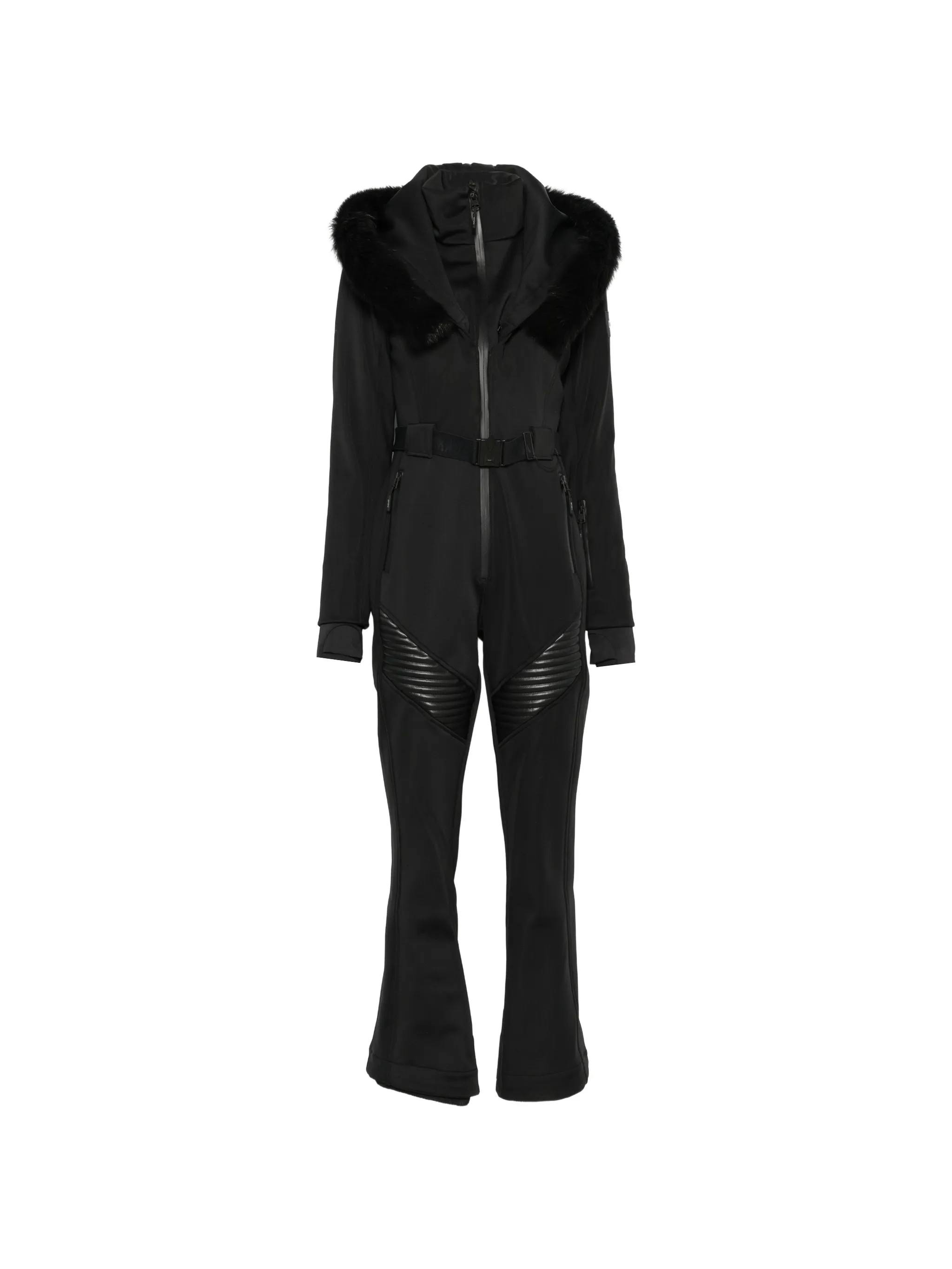 Elle shearling-trim ski suit