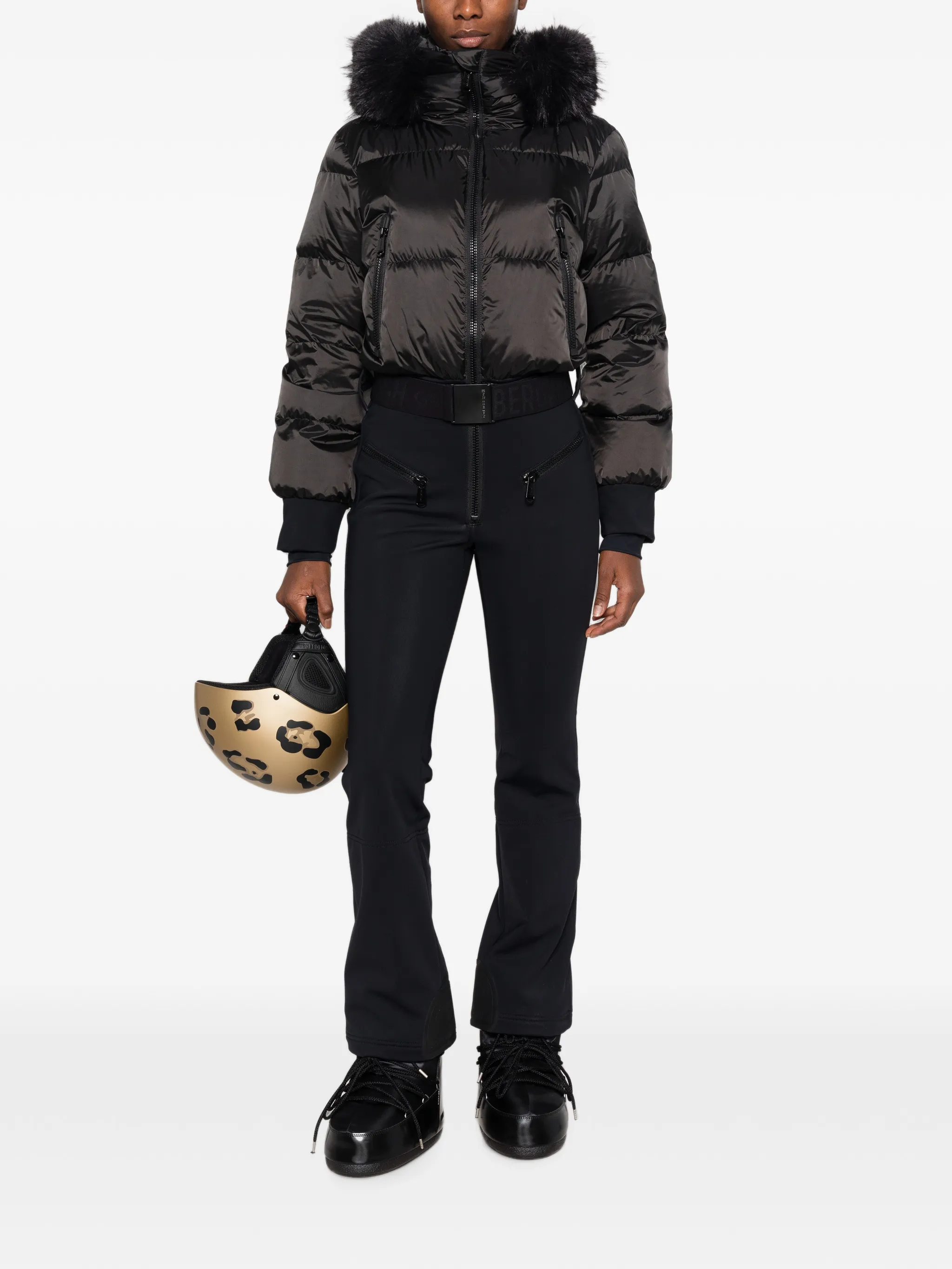 Sayaka faux-fur-trim ski suit