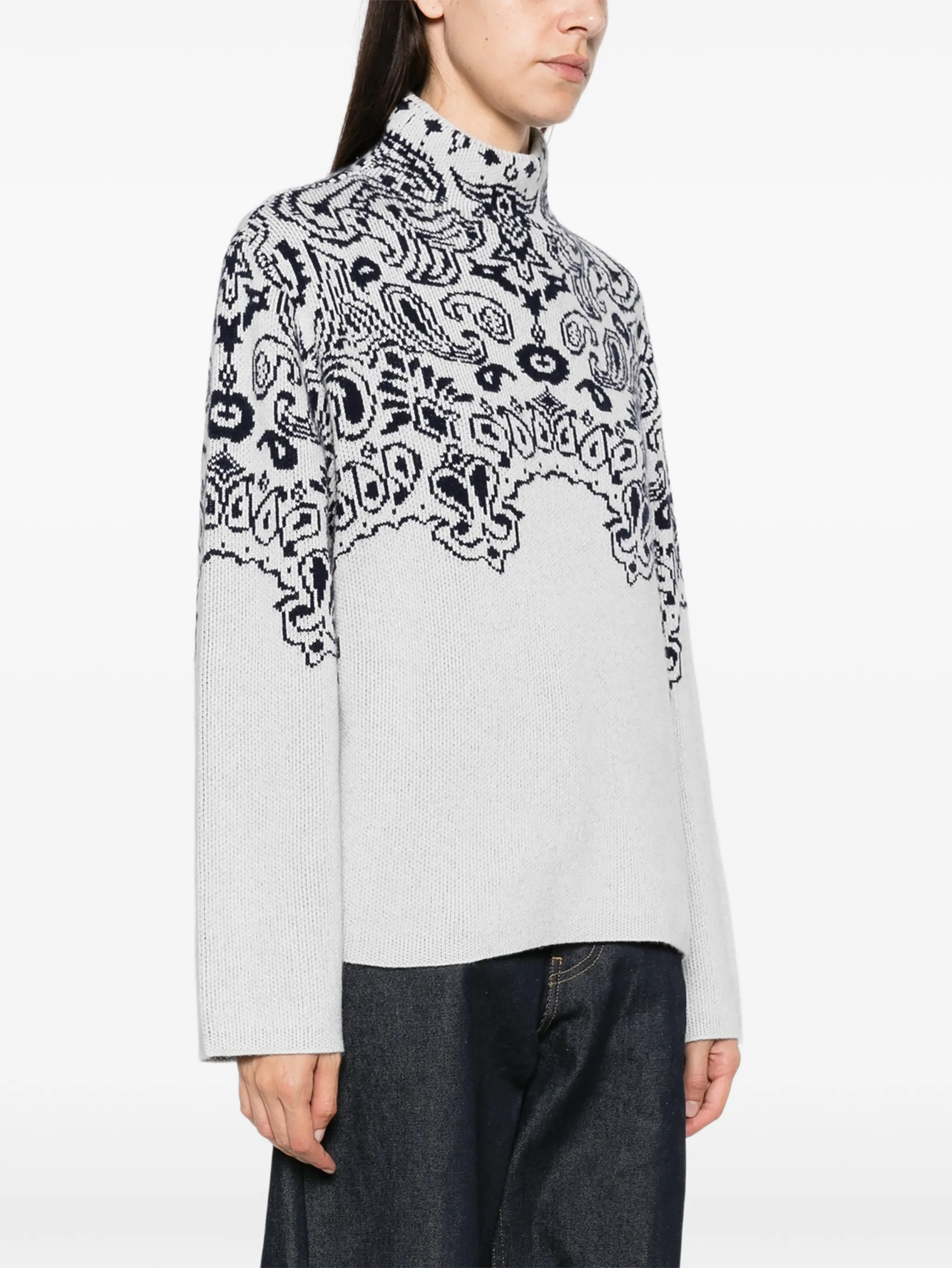 Anshin paisley-pattern sweater
