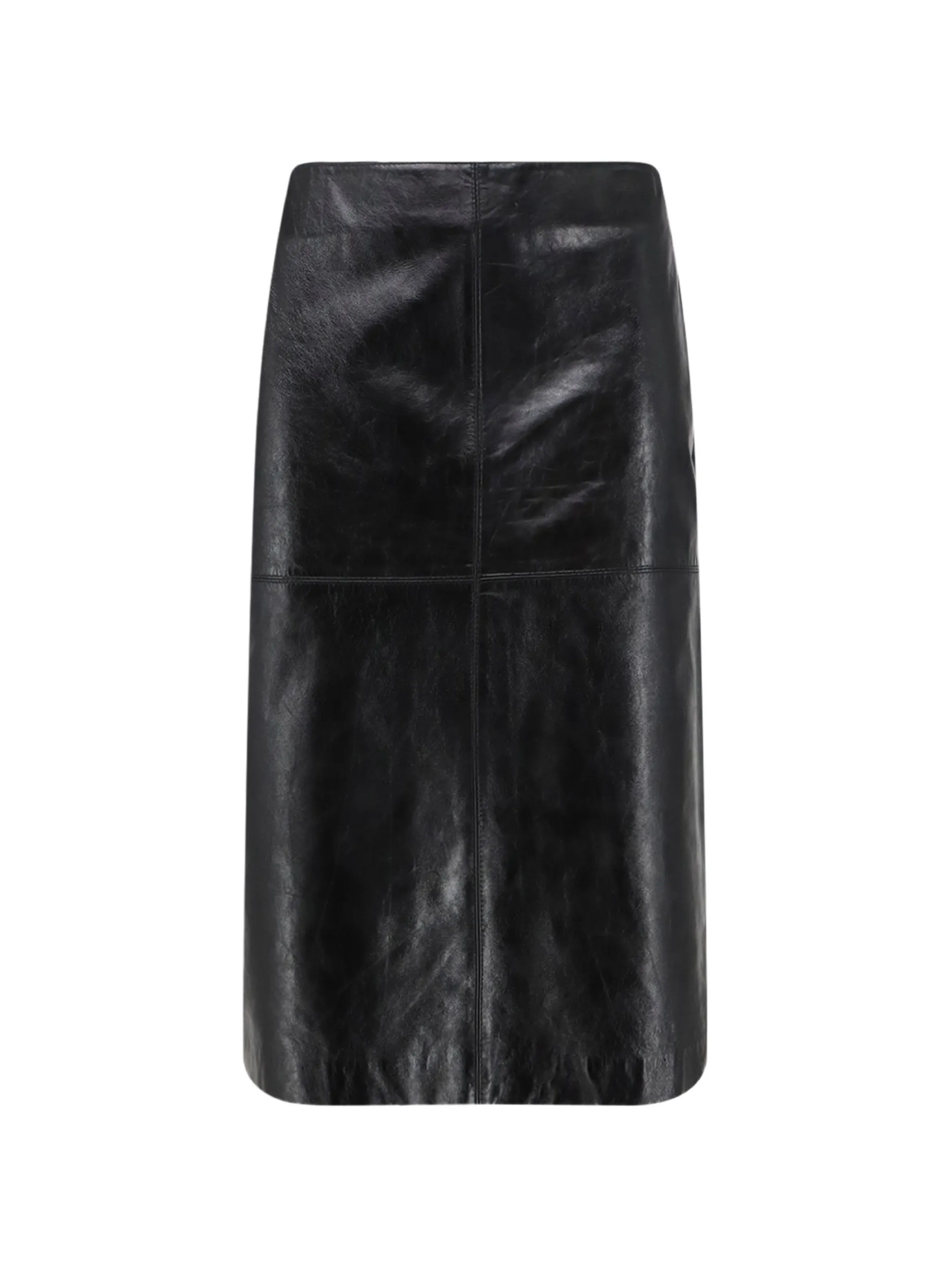Gwen leather midi skirt