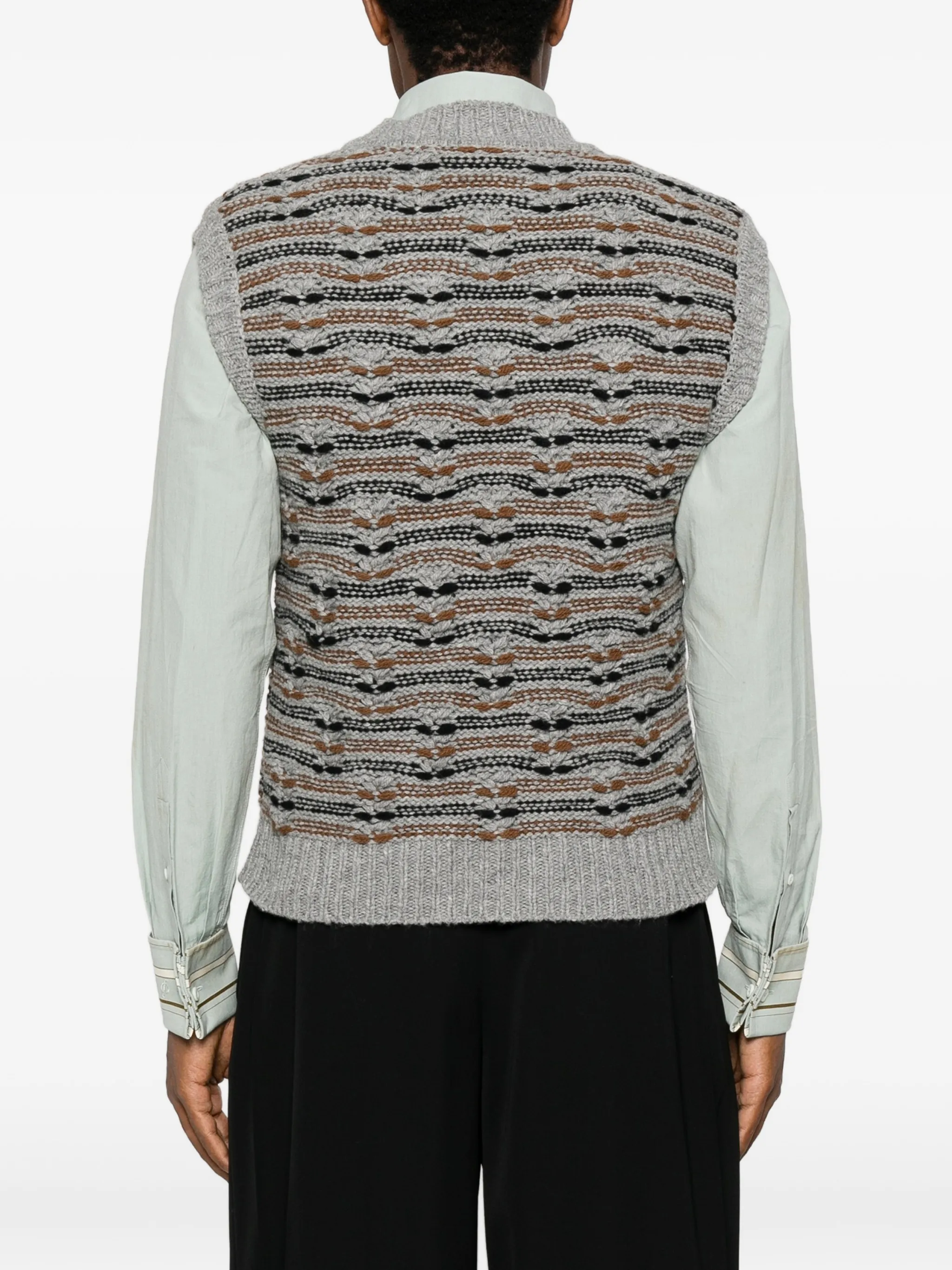 patterned sleeveless sweater