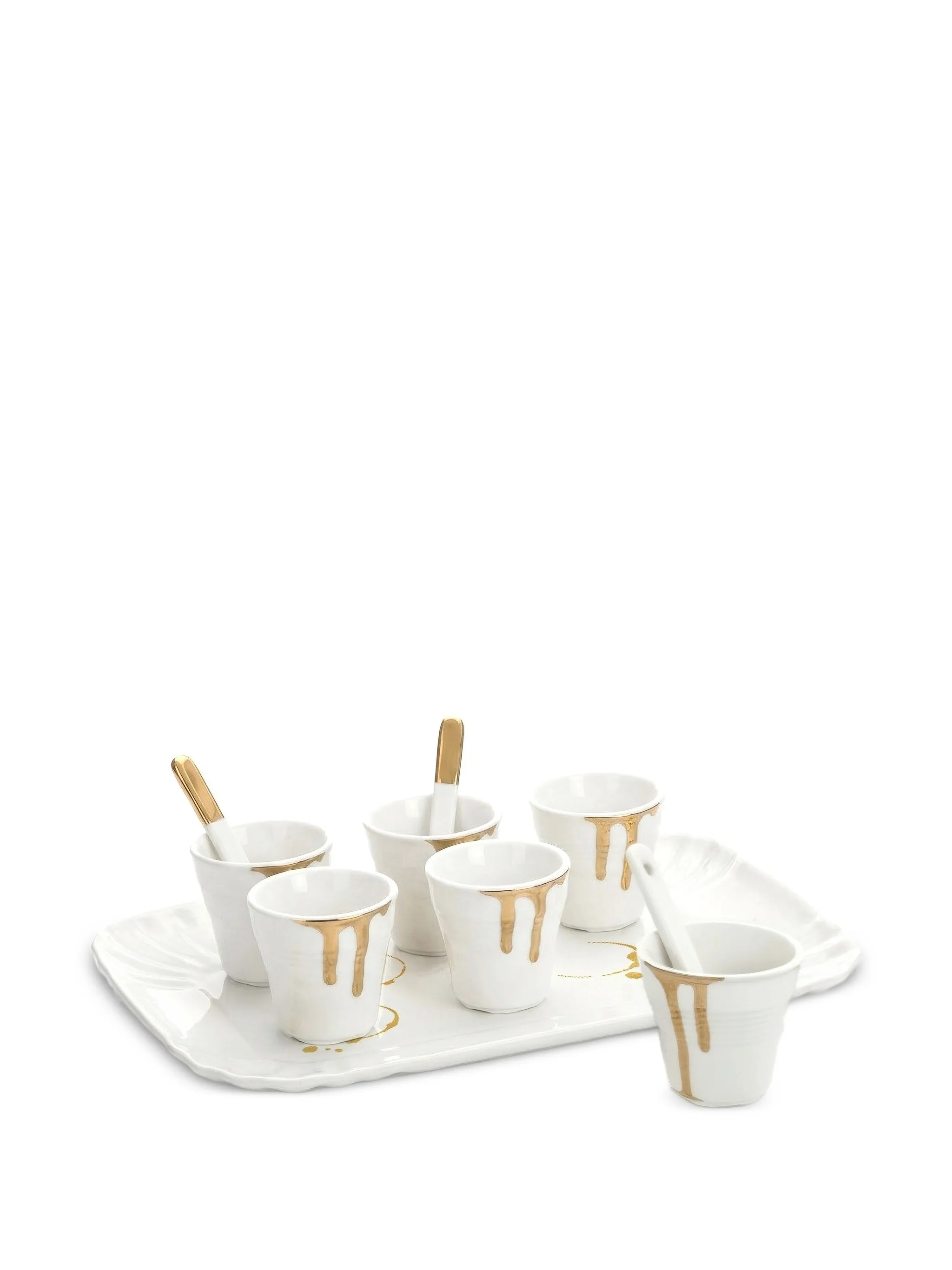 Estetico Quotidiano drip-effect coffee cups and tray set