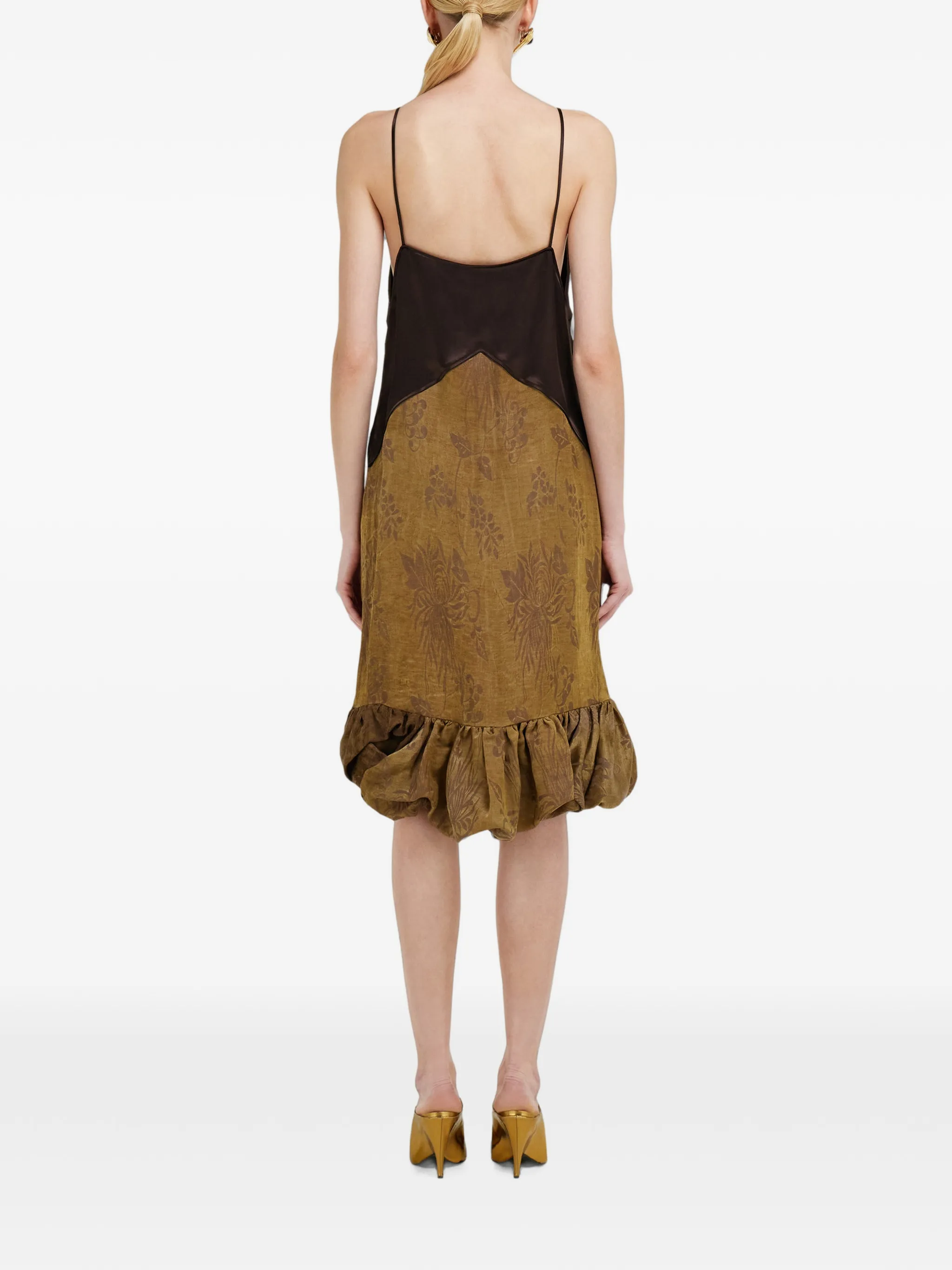floral motif slip midi dress