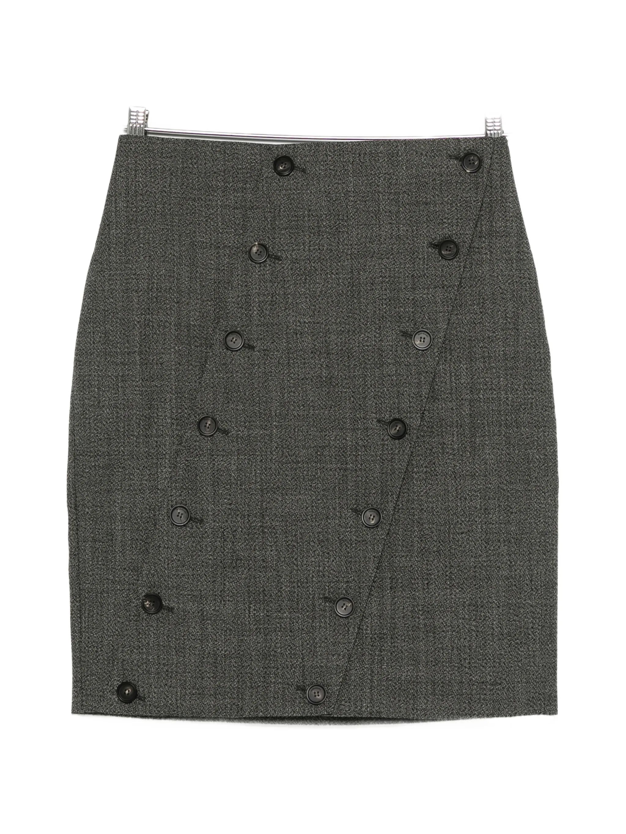 straight-cut skirt with button detail