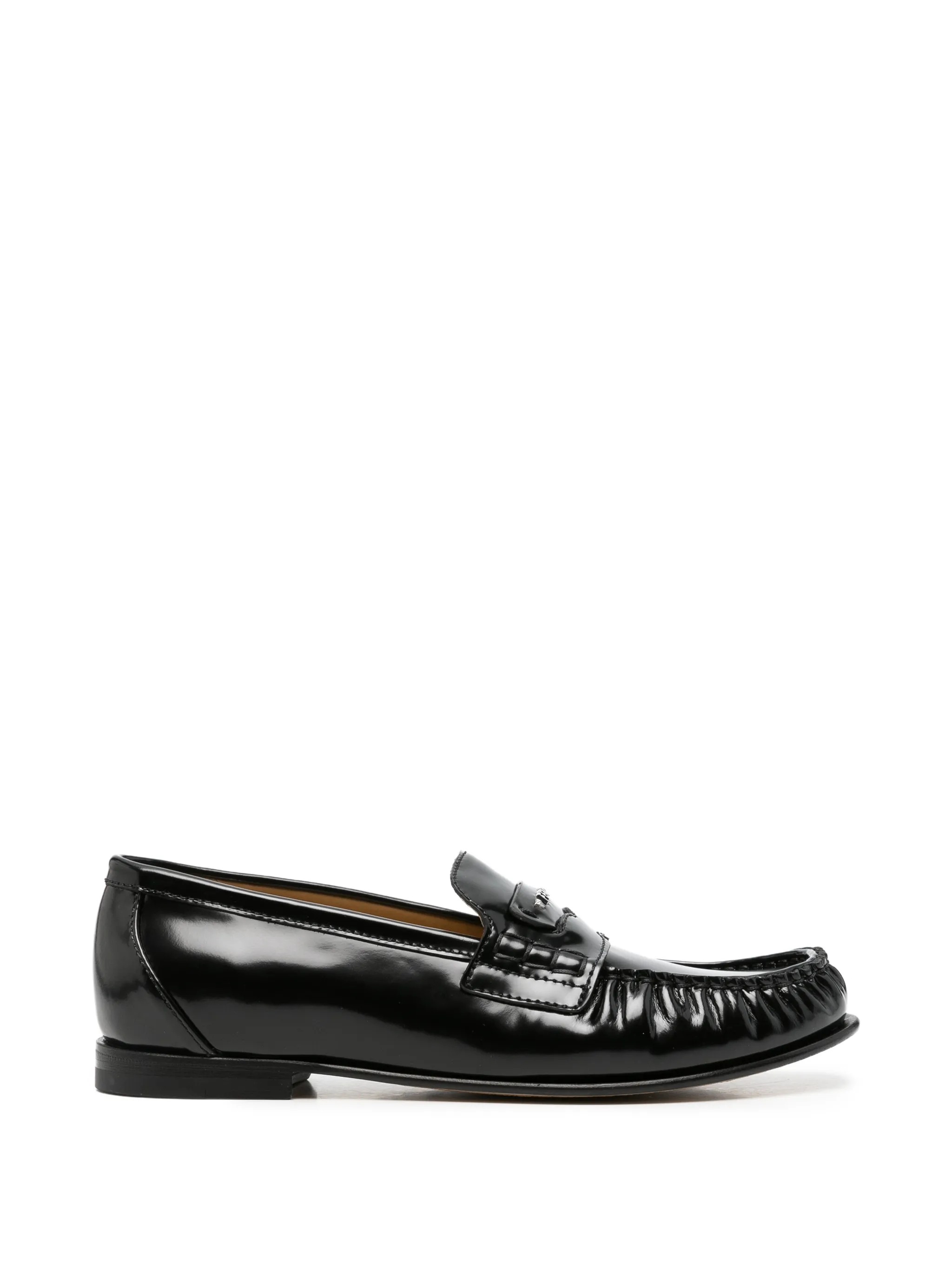 scrunch leather loafers
